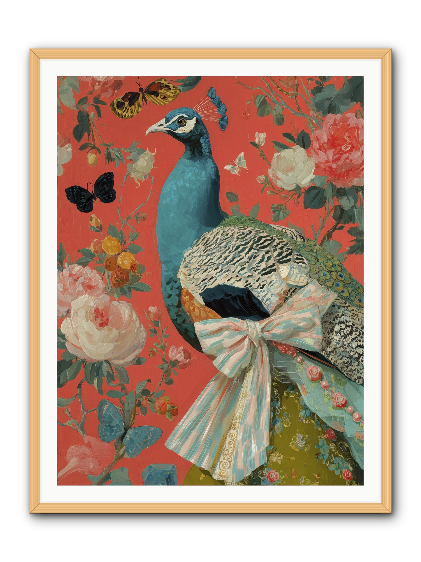 The tender hush of rain -- Framed Print - Natural 36x48