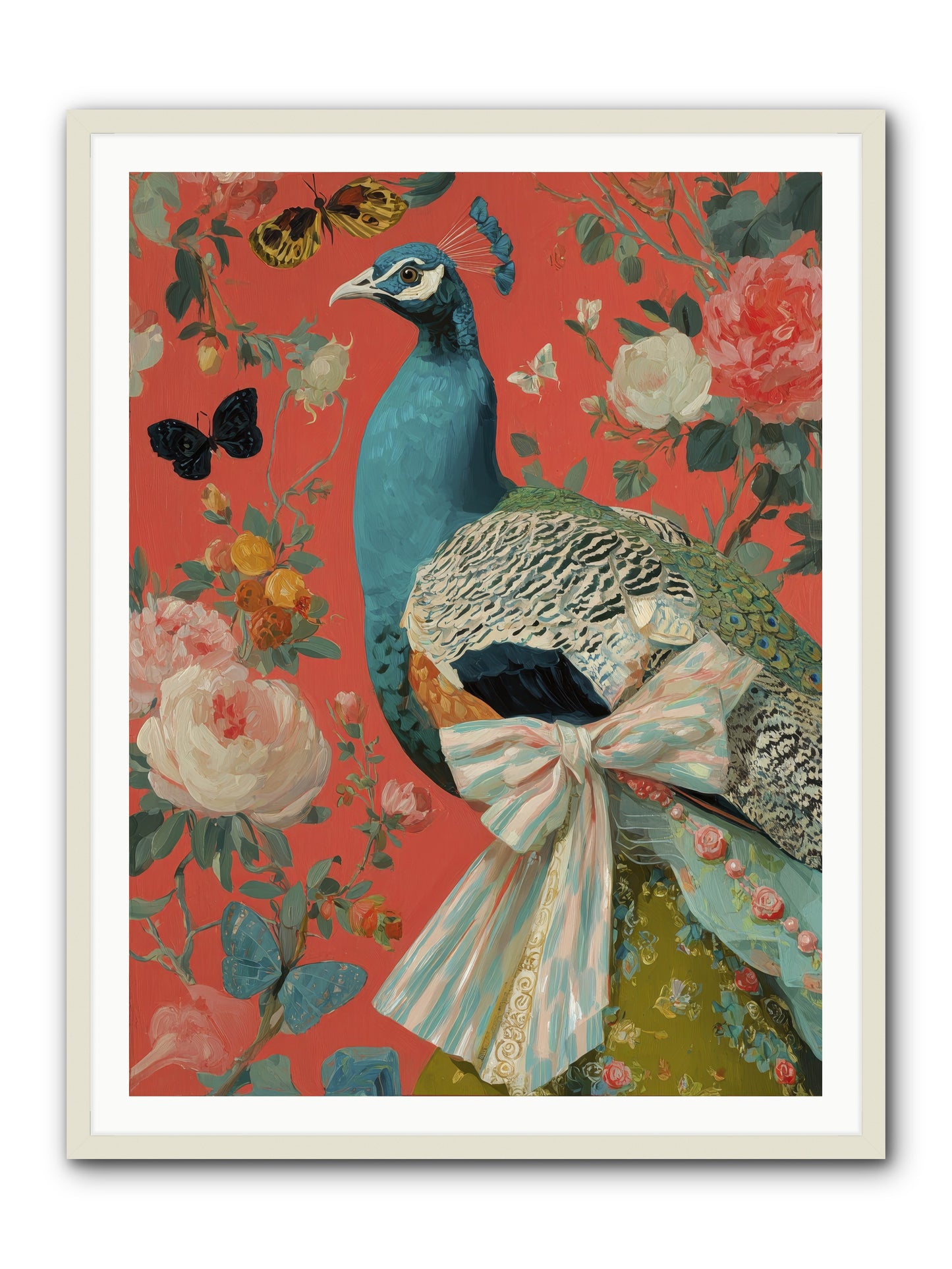 The tender hush of rain -- Framed Print - White 36x48