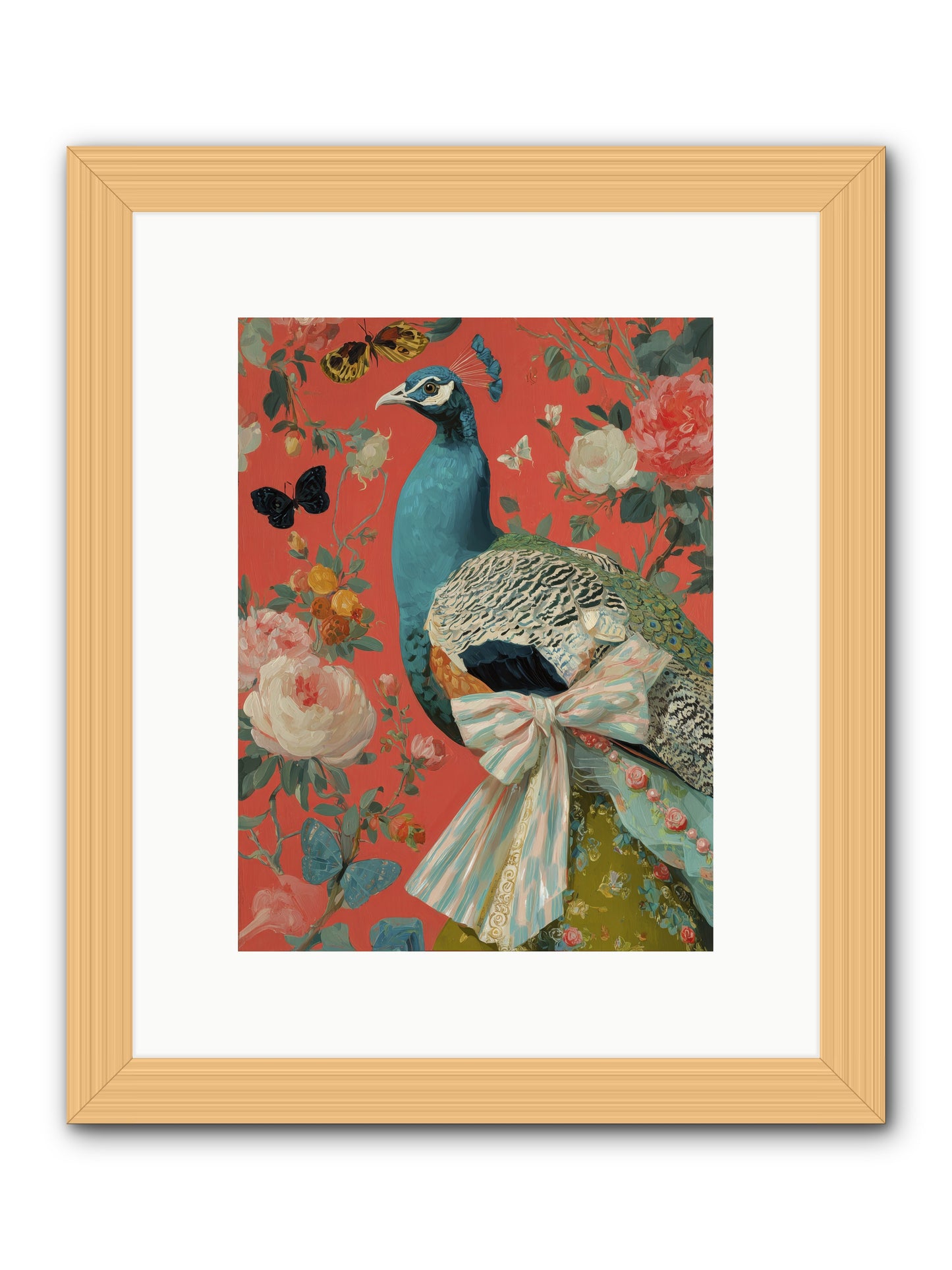 The tender hush of rain -- Framed Print - Natural 9x12