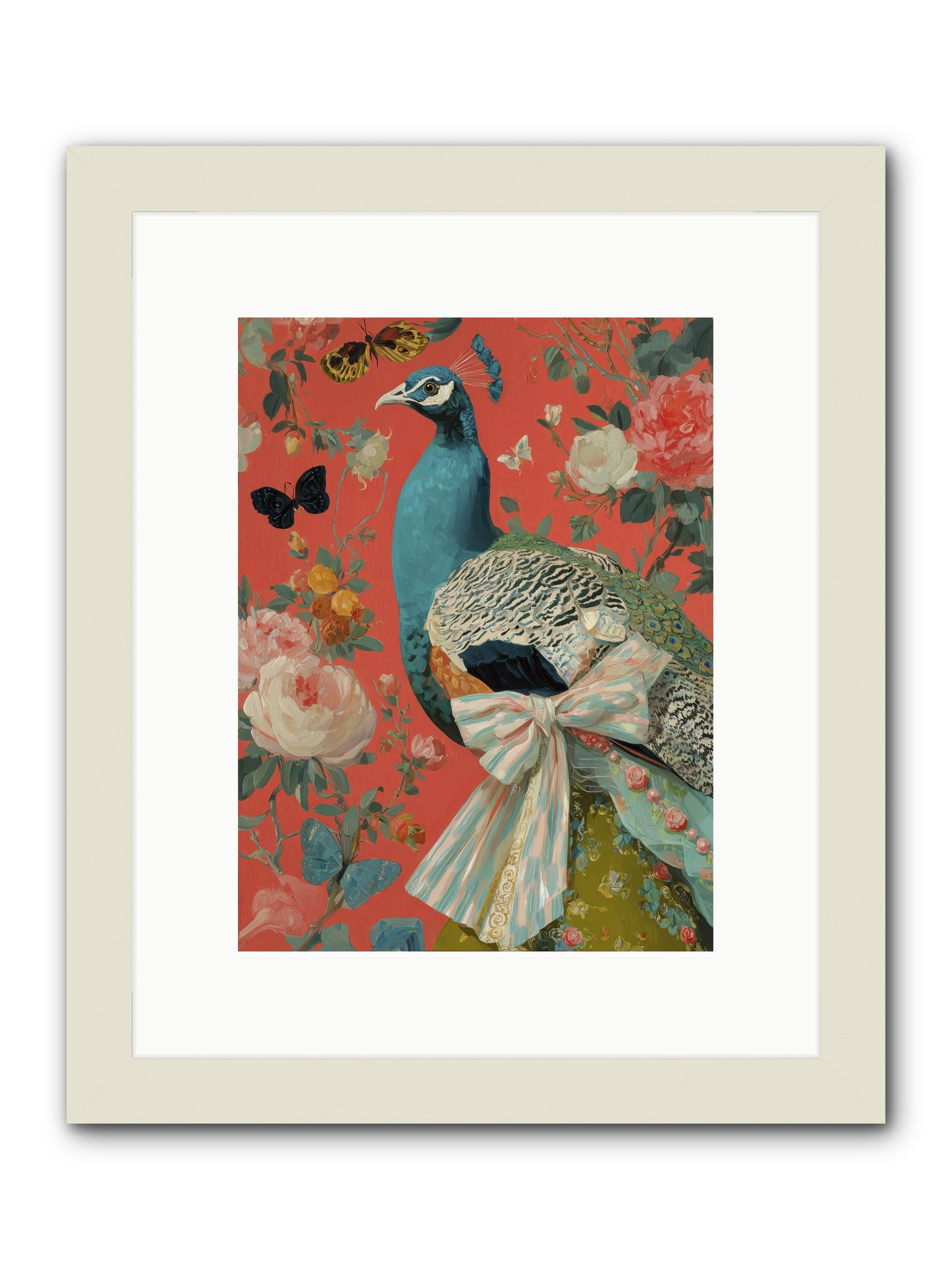 The tender hush of rain -- Framed Print - White 9x12