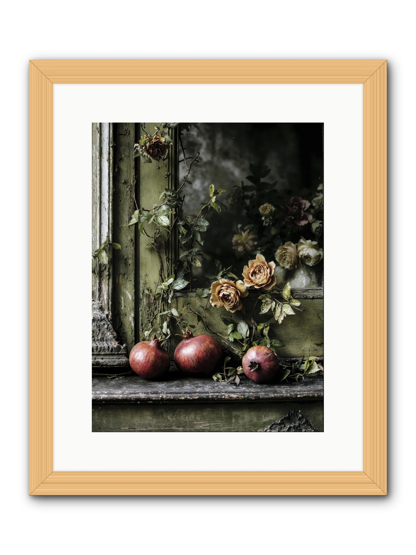 The world wears joy -- Framed Print - Natural 12x16