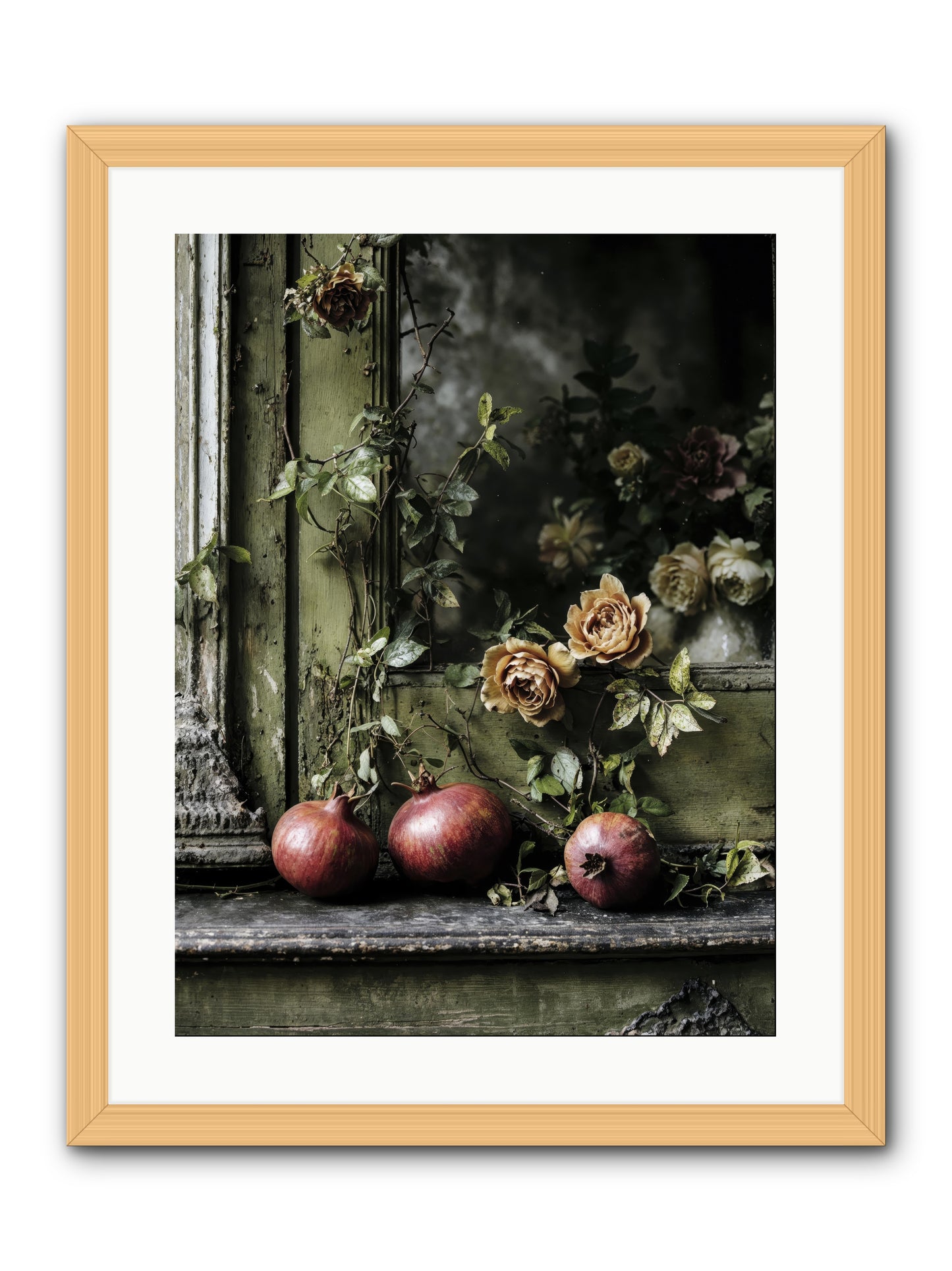 The world wears joy -- Framed Print - Natural 18x24