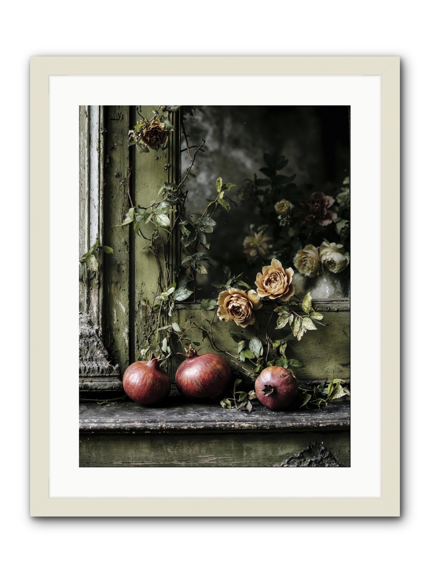 The world wears joy -- Framed Print - White 18x24