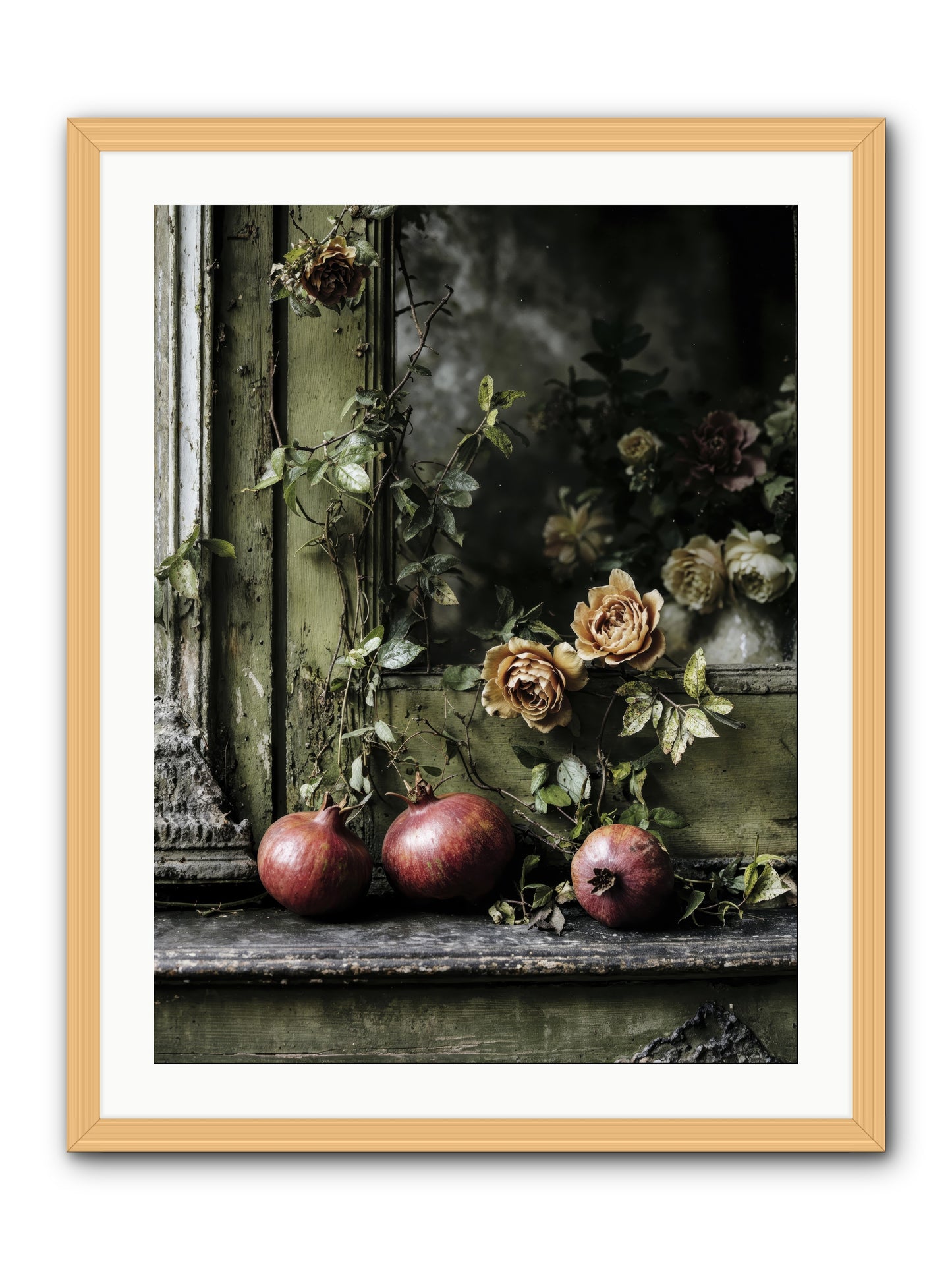 The world wears joy -- Framed Print - Natural 24x32