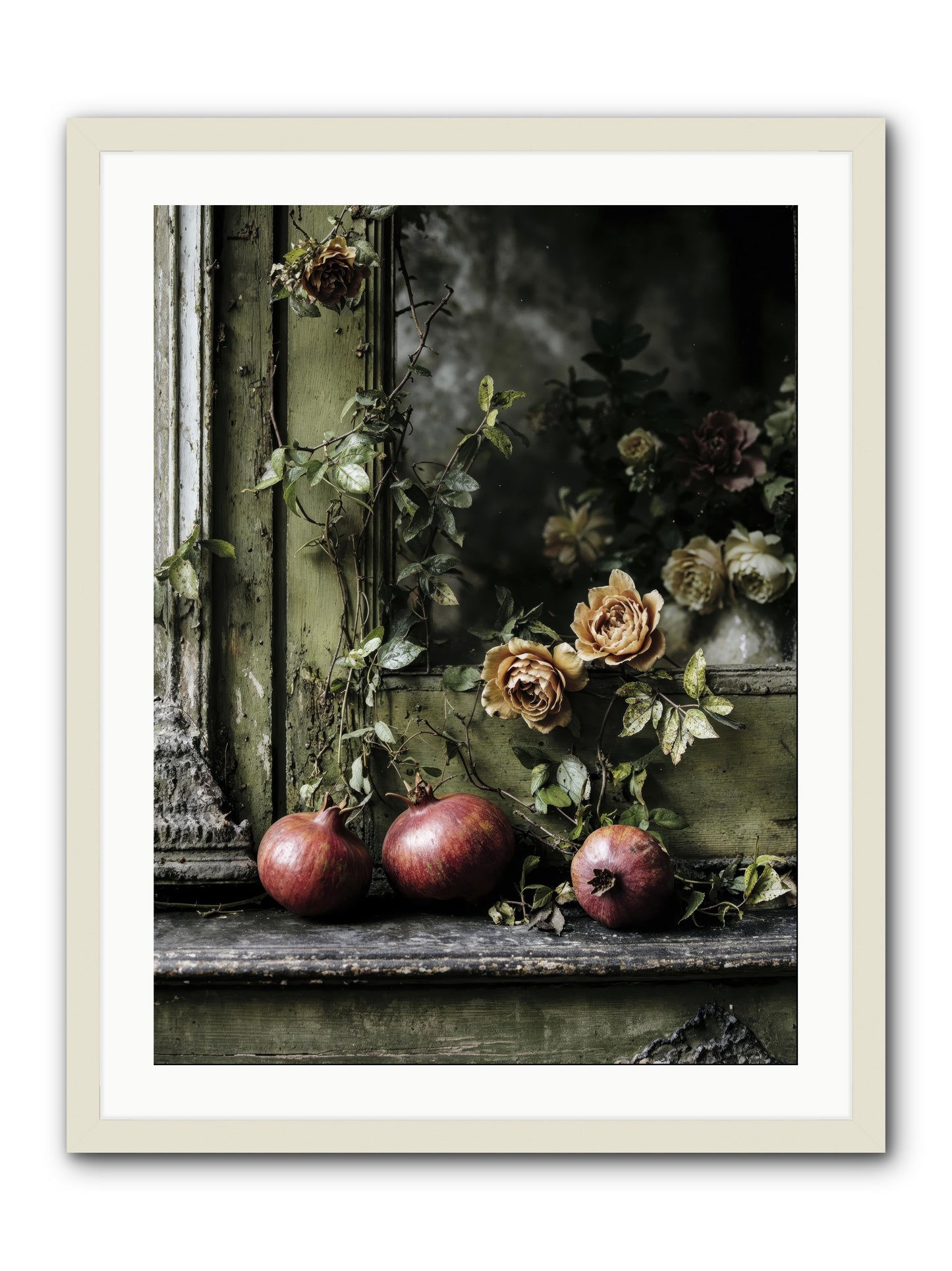 The world wears joy -- Framed Print - White 24x32