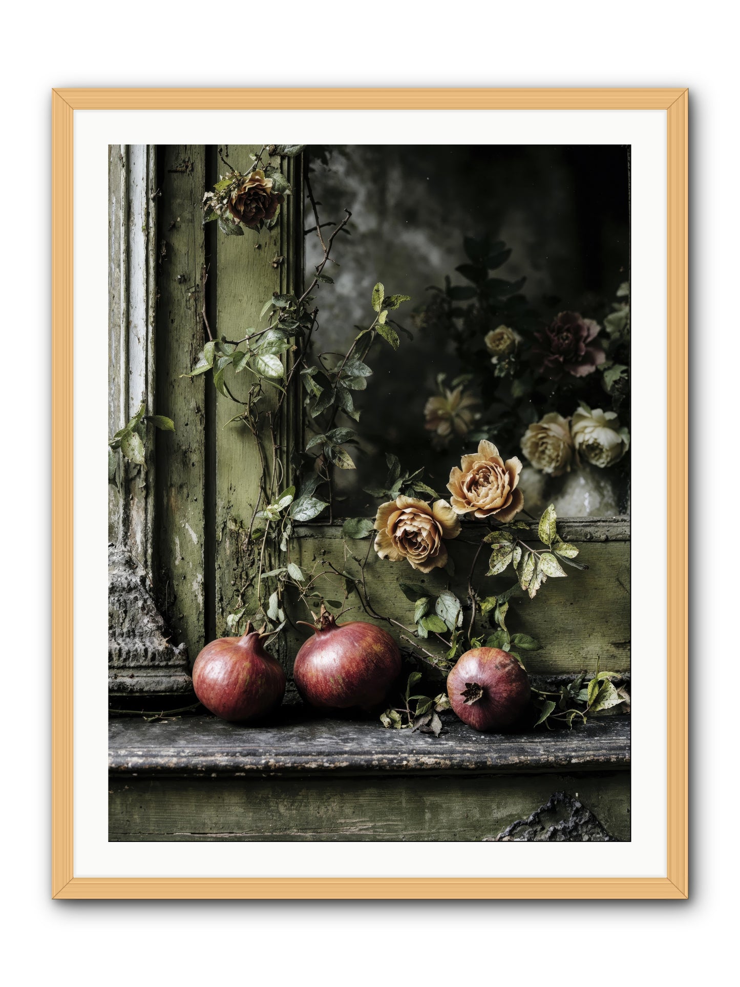 The world wears joy -- Framed Print - Natural 30x40