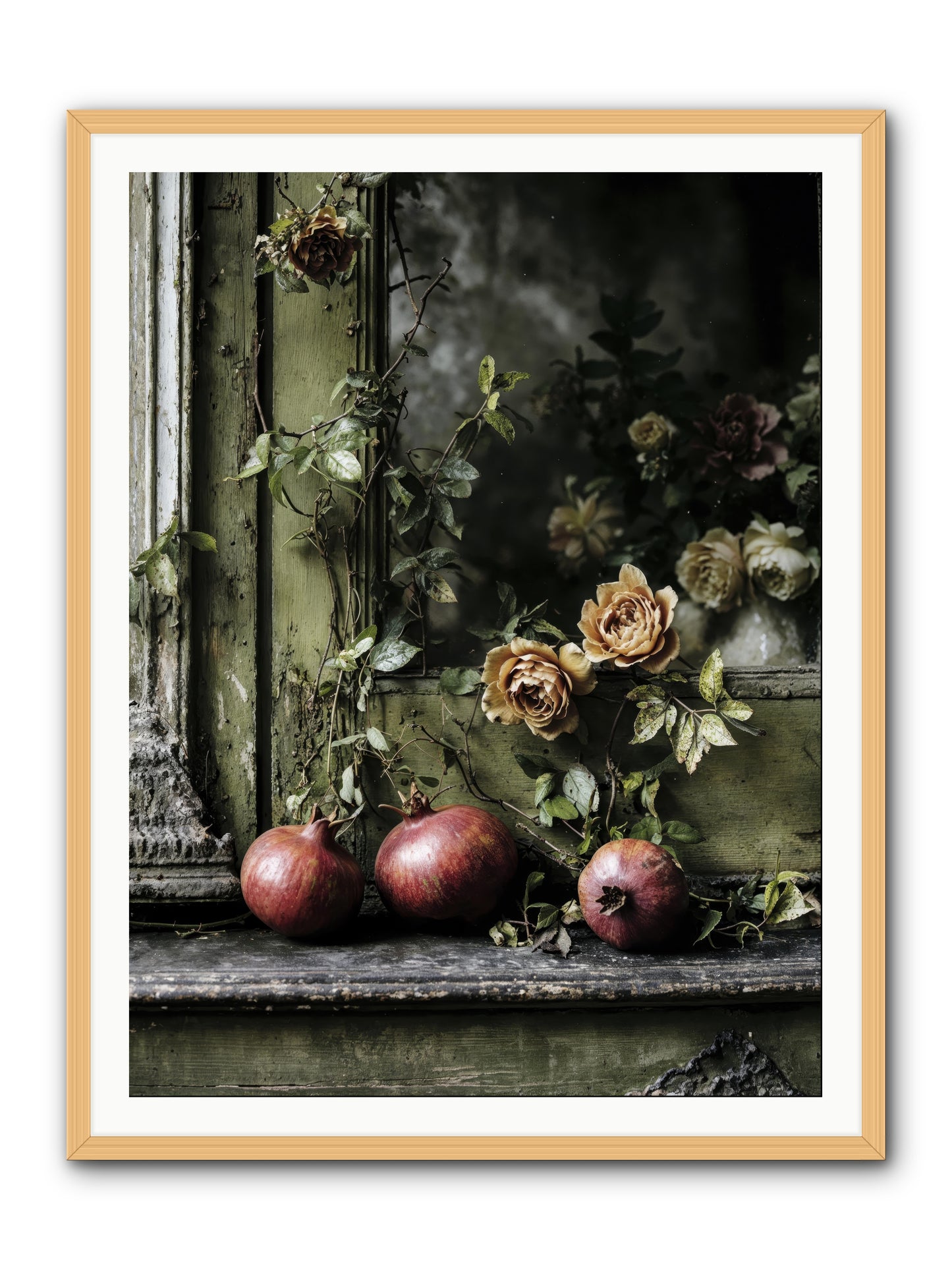 The world wears joy -- Framed Print - Natural 36x48