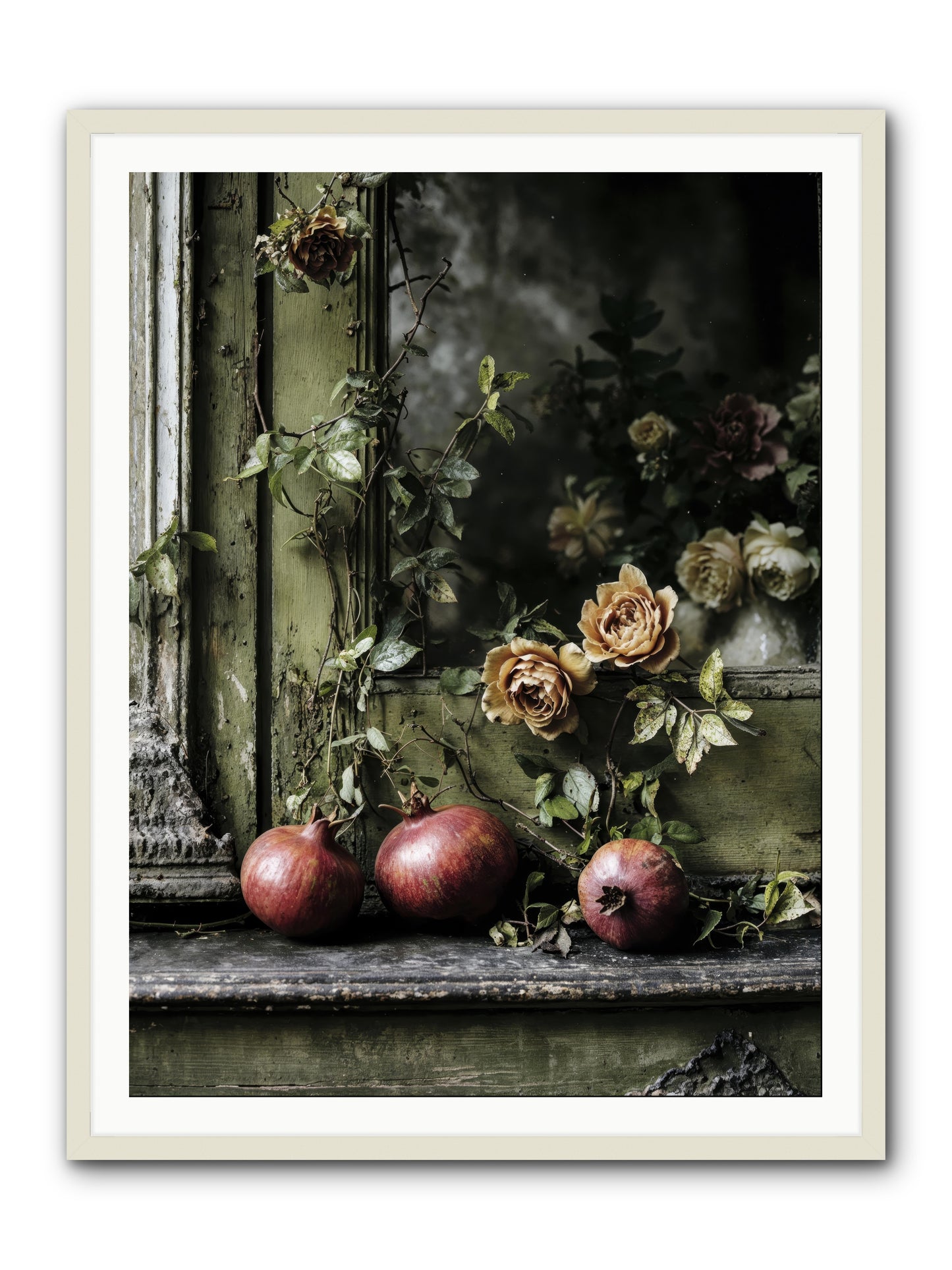 The world wears joy -- Framed Print - White 36x48
