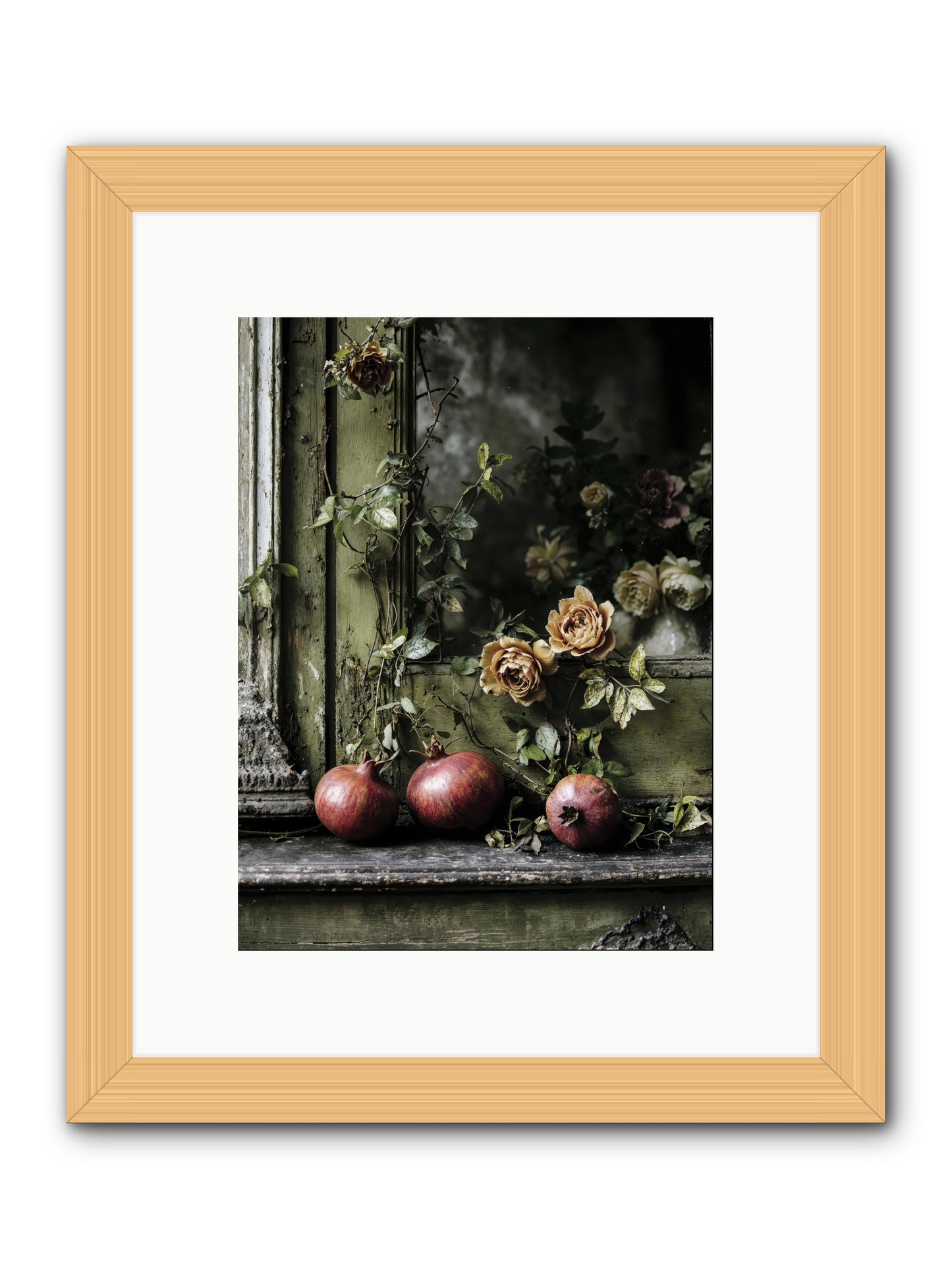 The world wears joy -- Framed Print - Natural 9x12