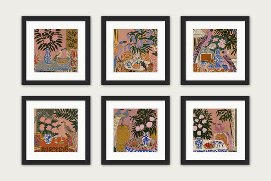 The Six O’Clock Aviary - Framed Print - Black, 12x12