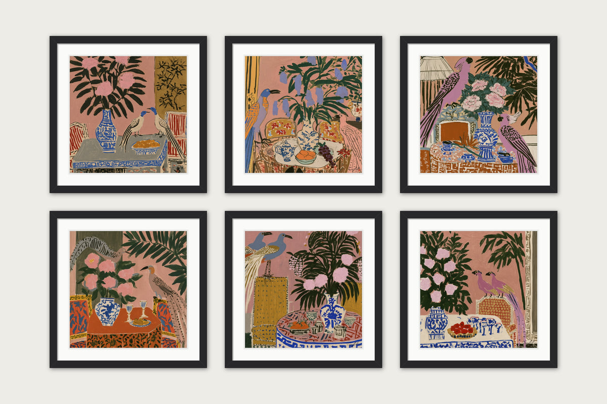 The Six O’Clock Aviary - Framed Print - Black, 20x20