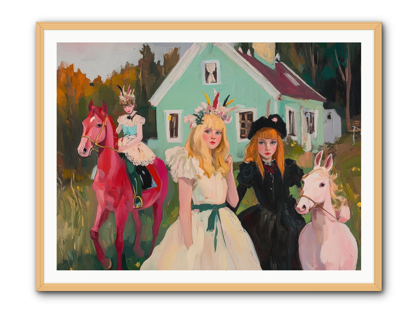 Theater Games Glow No.2 REZ -- Framed Print - Natural 48x36