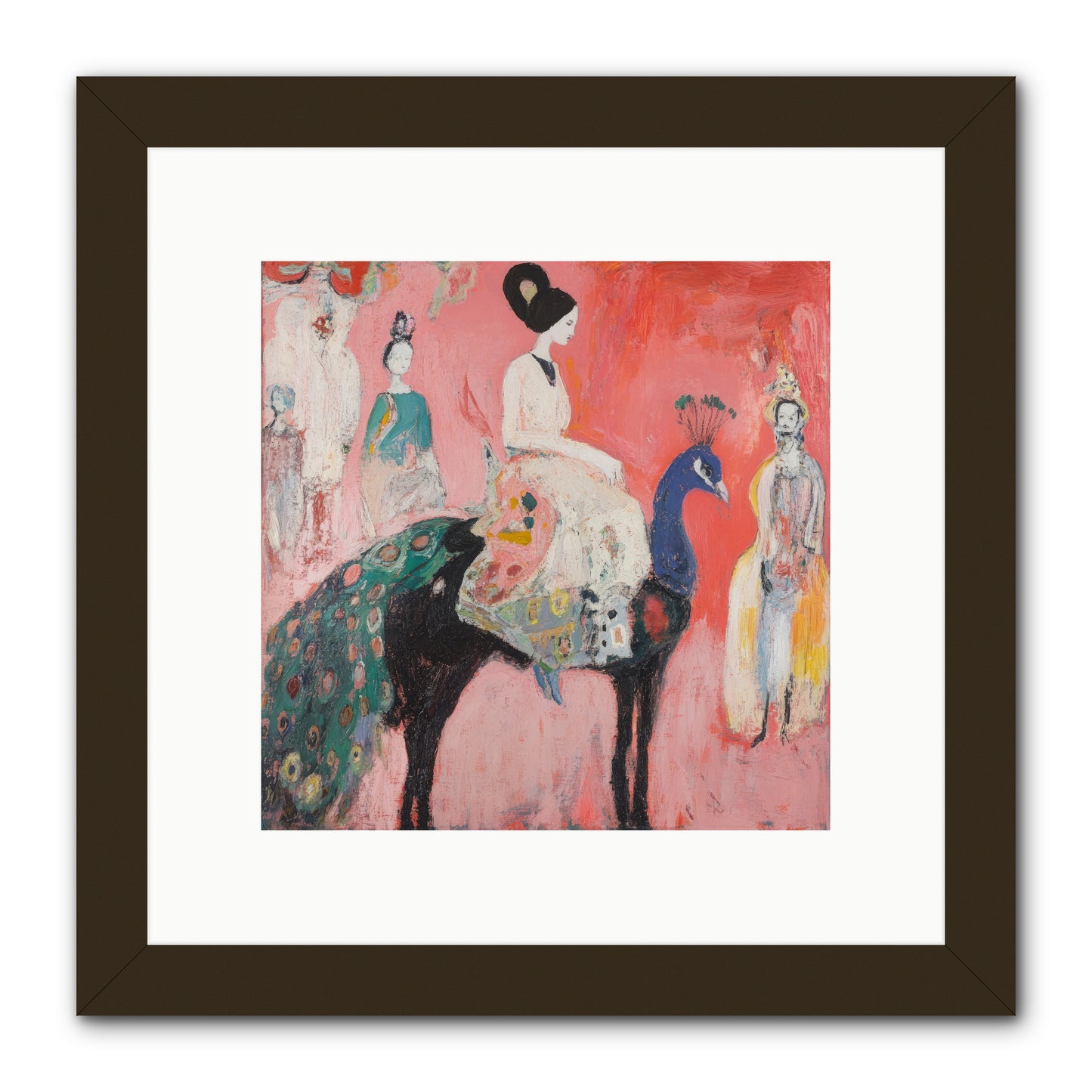 Theater Of Bold Plumes -- Framed Print - Black 10x10
