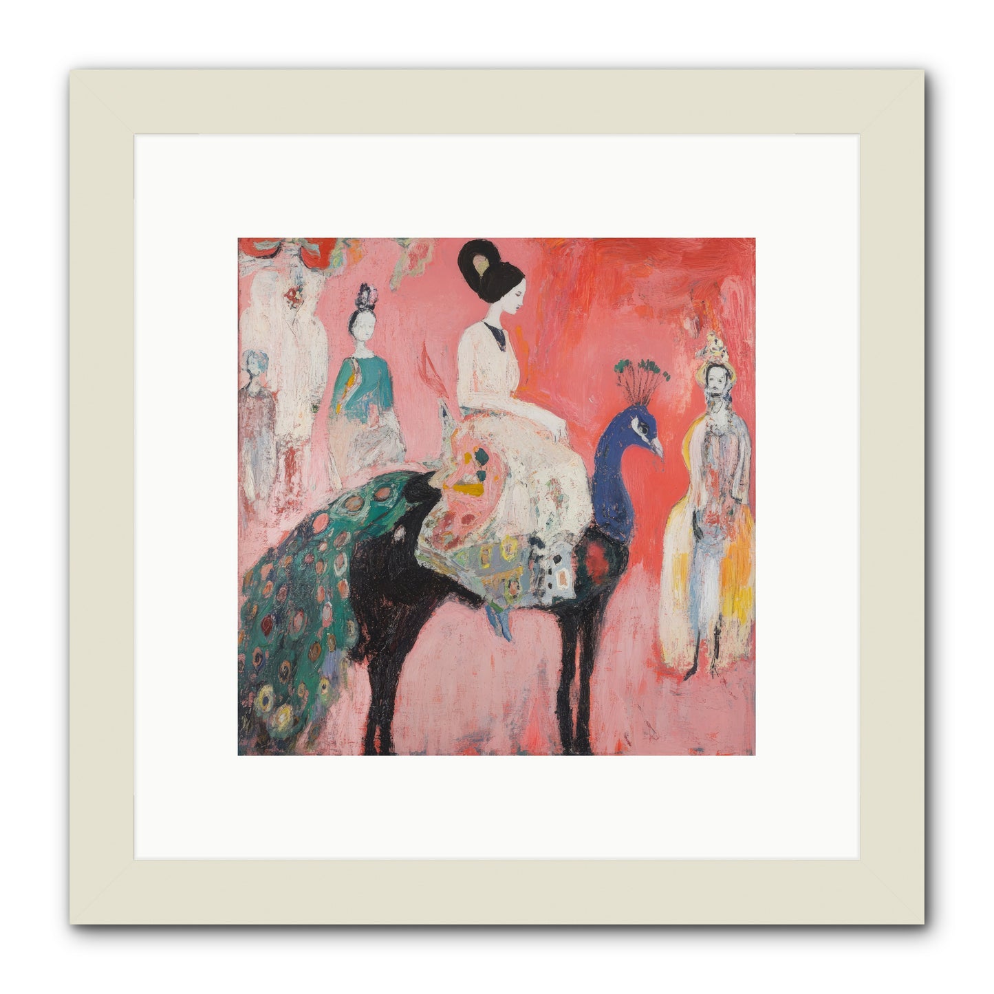 Theater Of Bold Plumes -- Framed Print - White 10x10