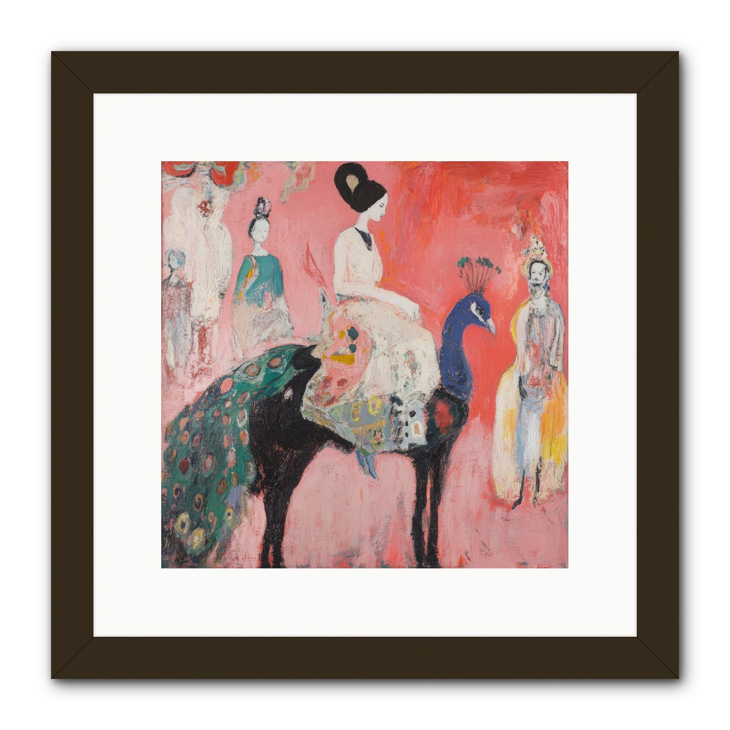 Theater Of Bold Plumes -- Framed Print - Black 12x12