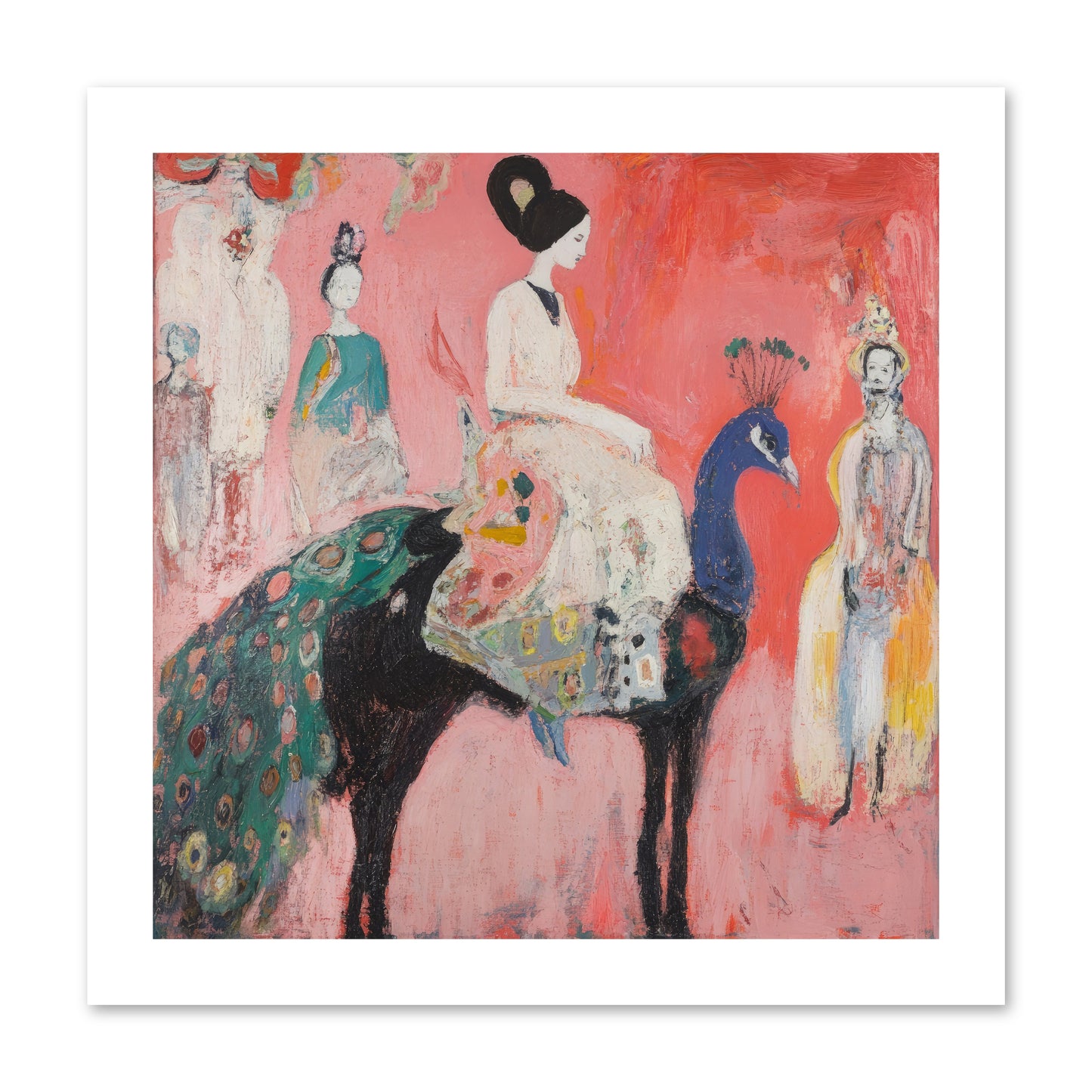 Theater Of Bold Plumes -- Loose Canvas Print 12x12