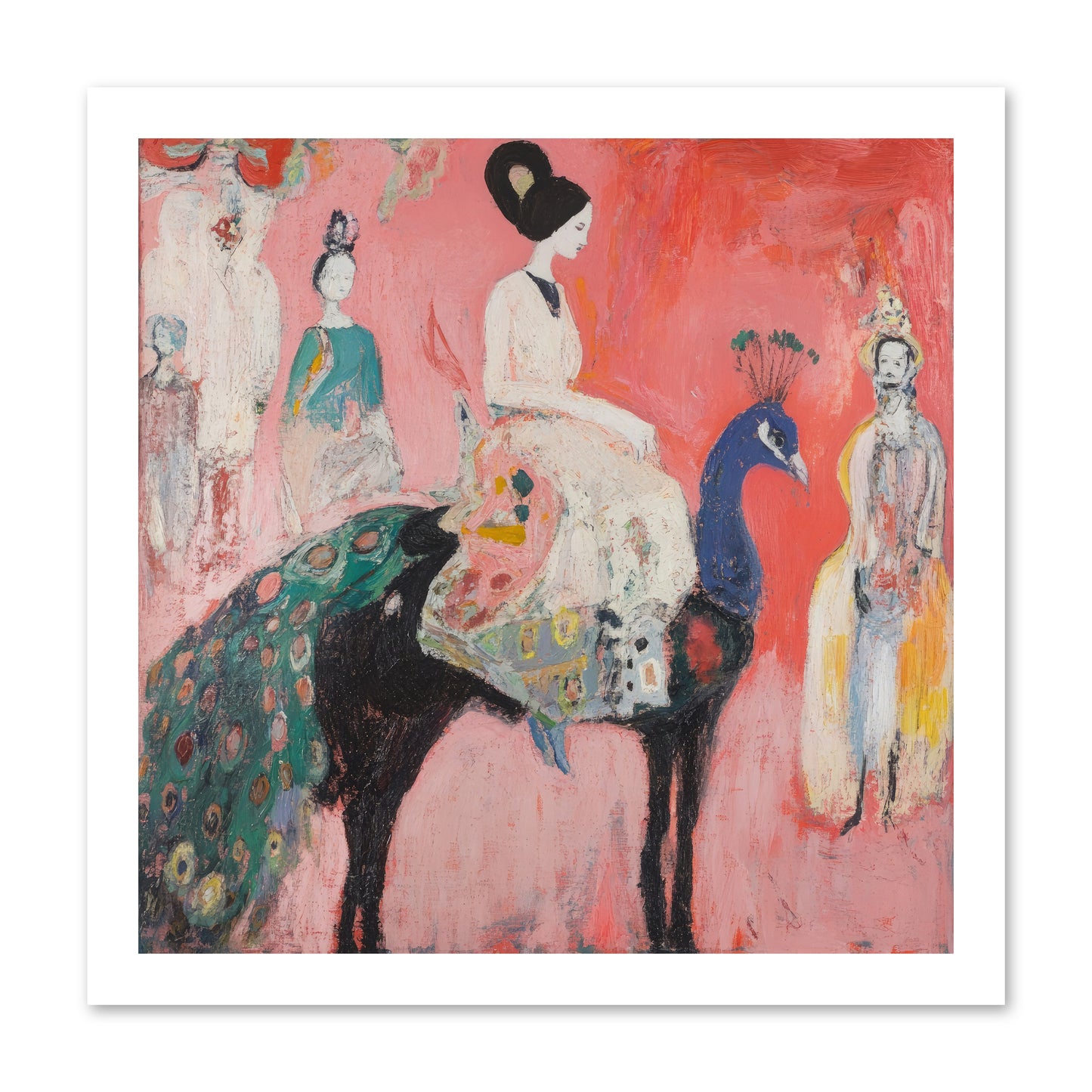 Theater Of Bold Plumes -- Loose Canvas Print 16x16