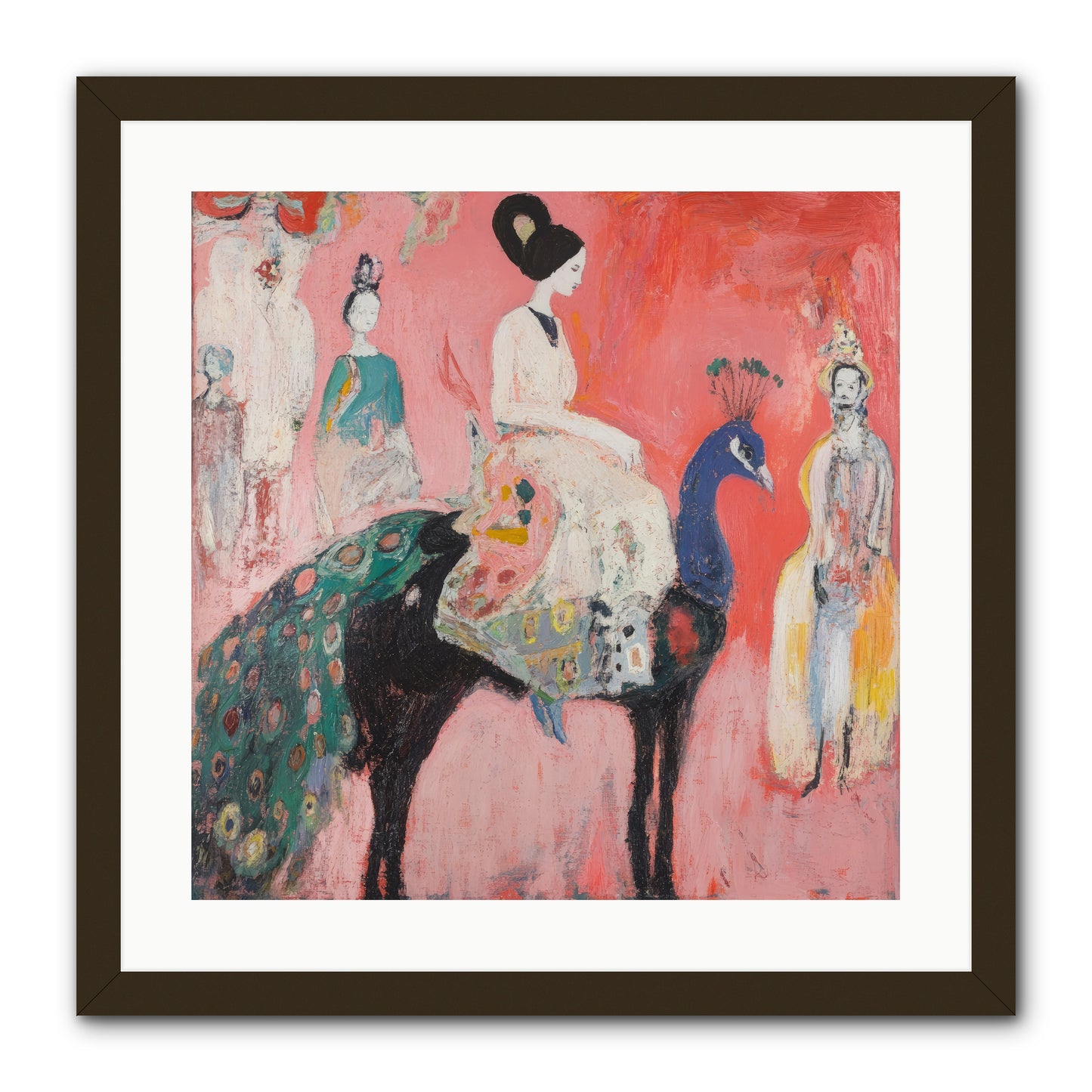 Theater Of Bold Plumes -- Framed Print - Black 20x20
