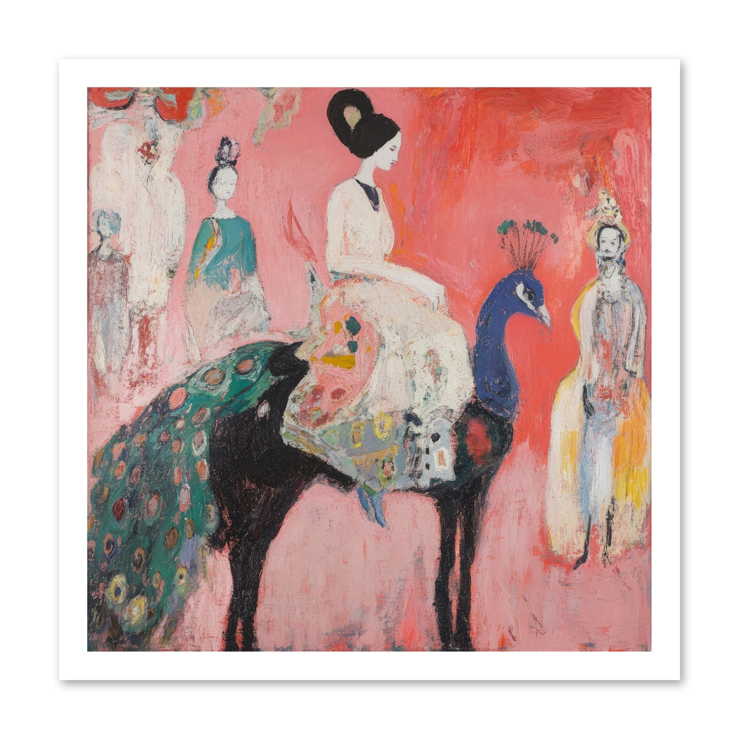 Theater Of Bold Plumes -- Loose Canvas Print 20x20