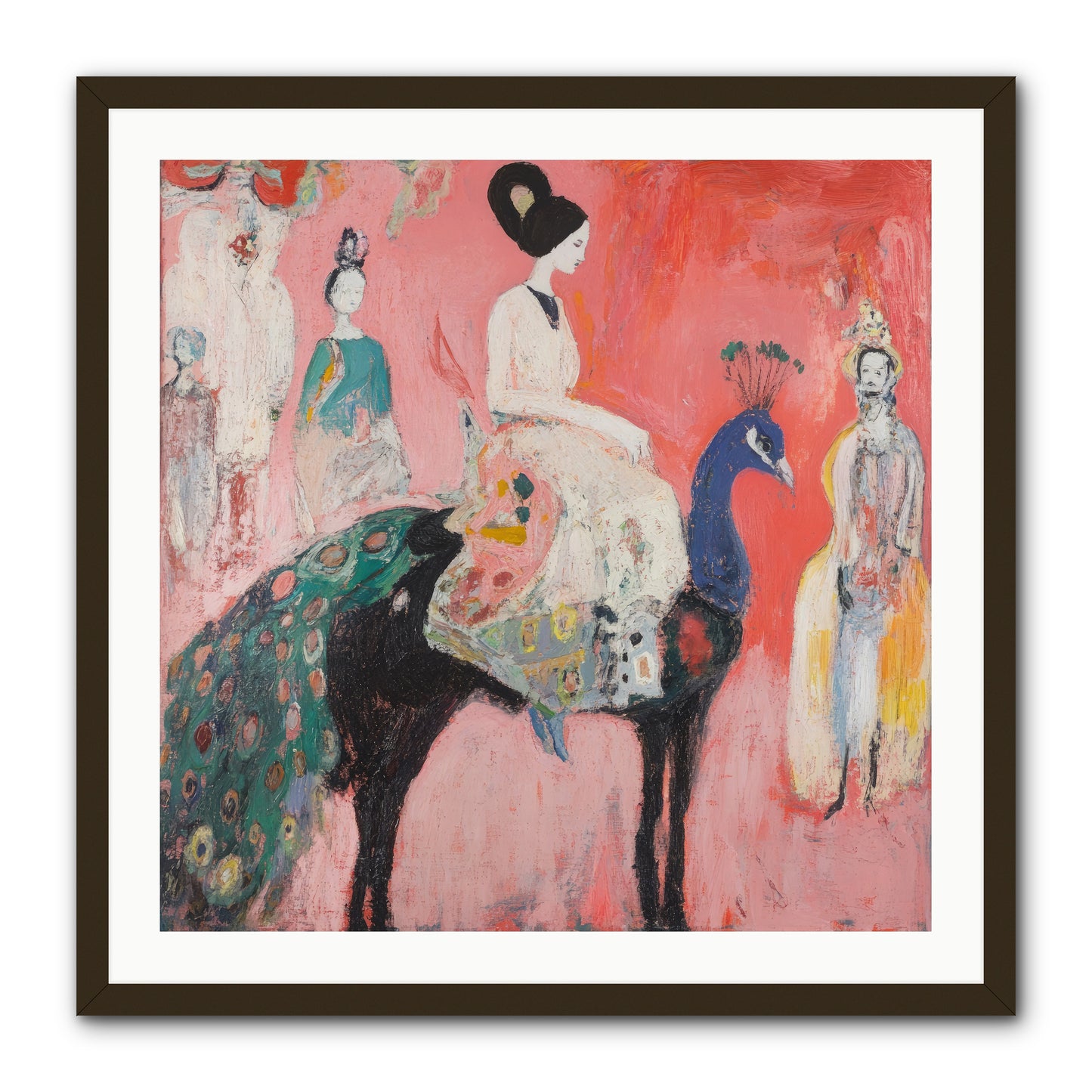 Theater Of Bold Plumes -- Framed Print - Black 30x30