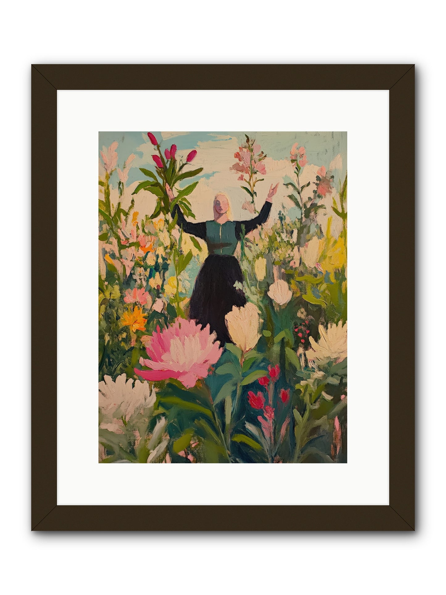 Thistle Lovebird-REZ -- Framed Print - Black 12x16