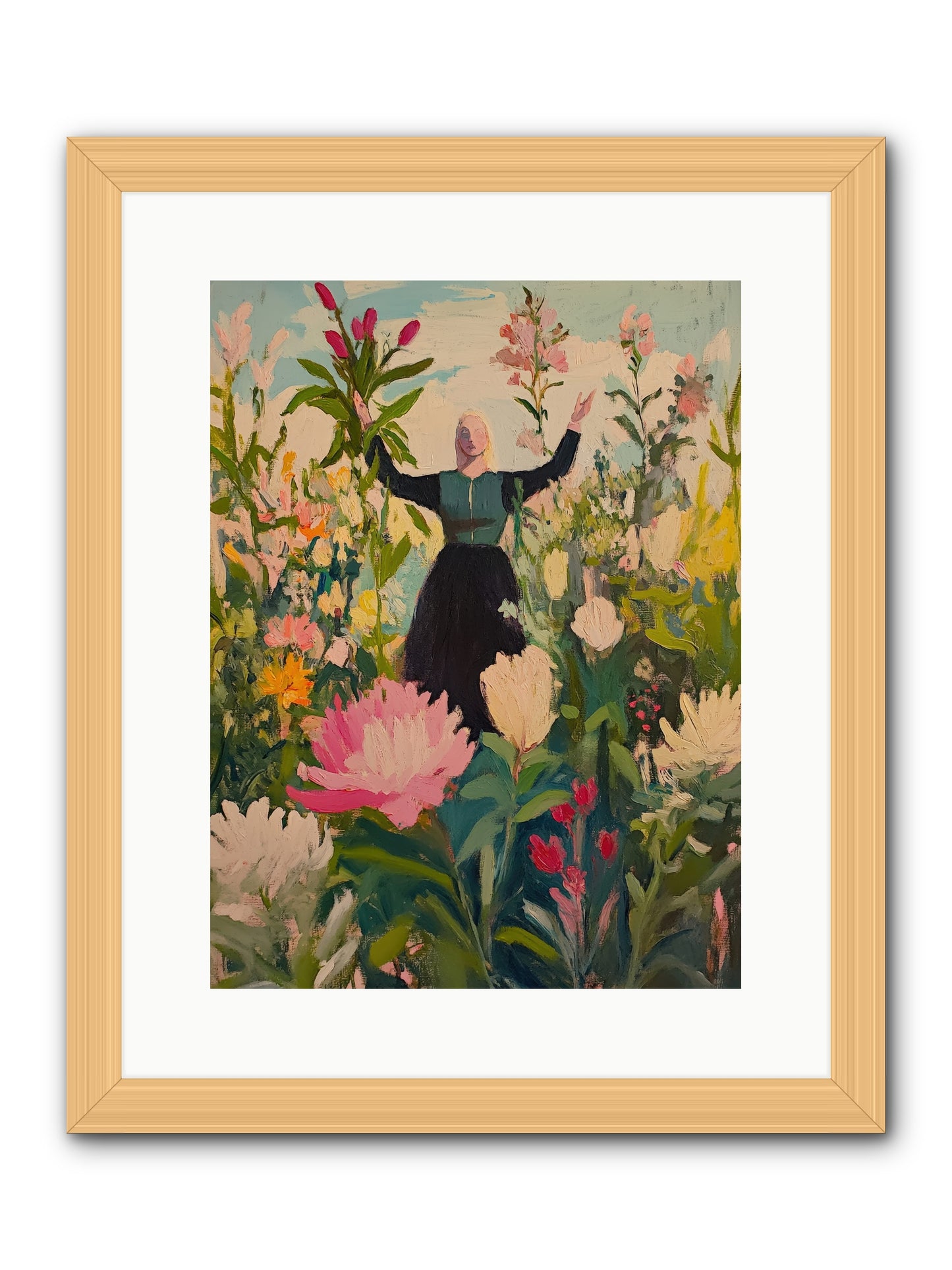 Thistle Lovebird-REZ -- Framed Print - Natural 12x16