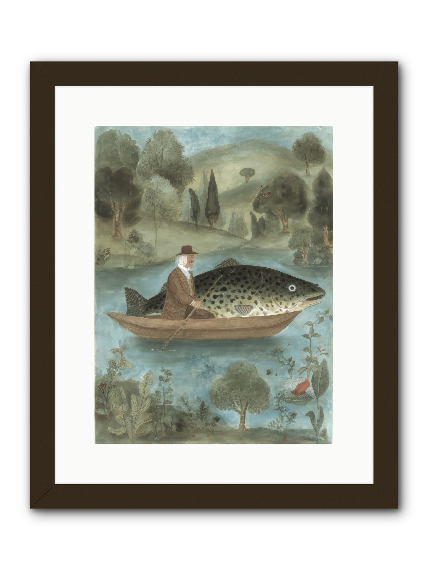 Thoreau's Pond -- Framed Print - Black 12x16
