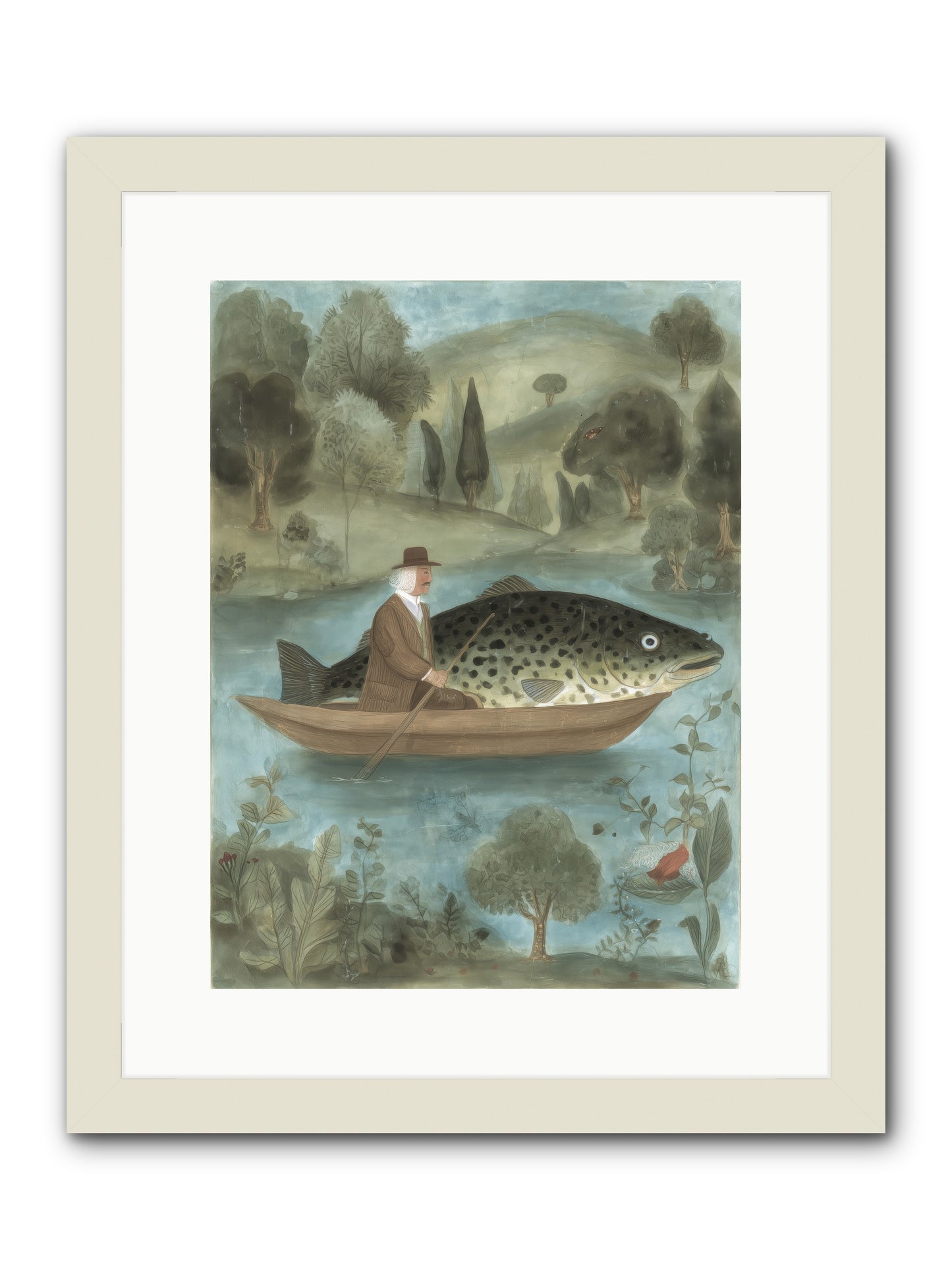 Thoreau's Pond -- Framed Print - White 12x16