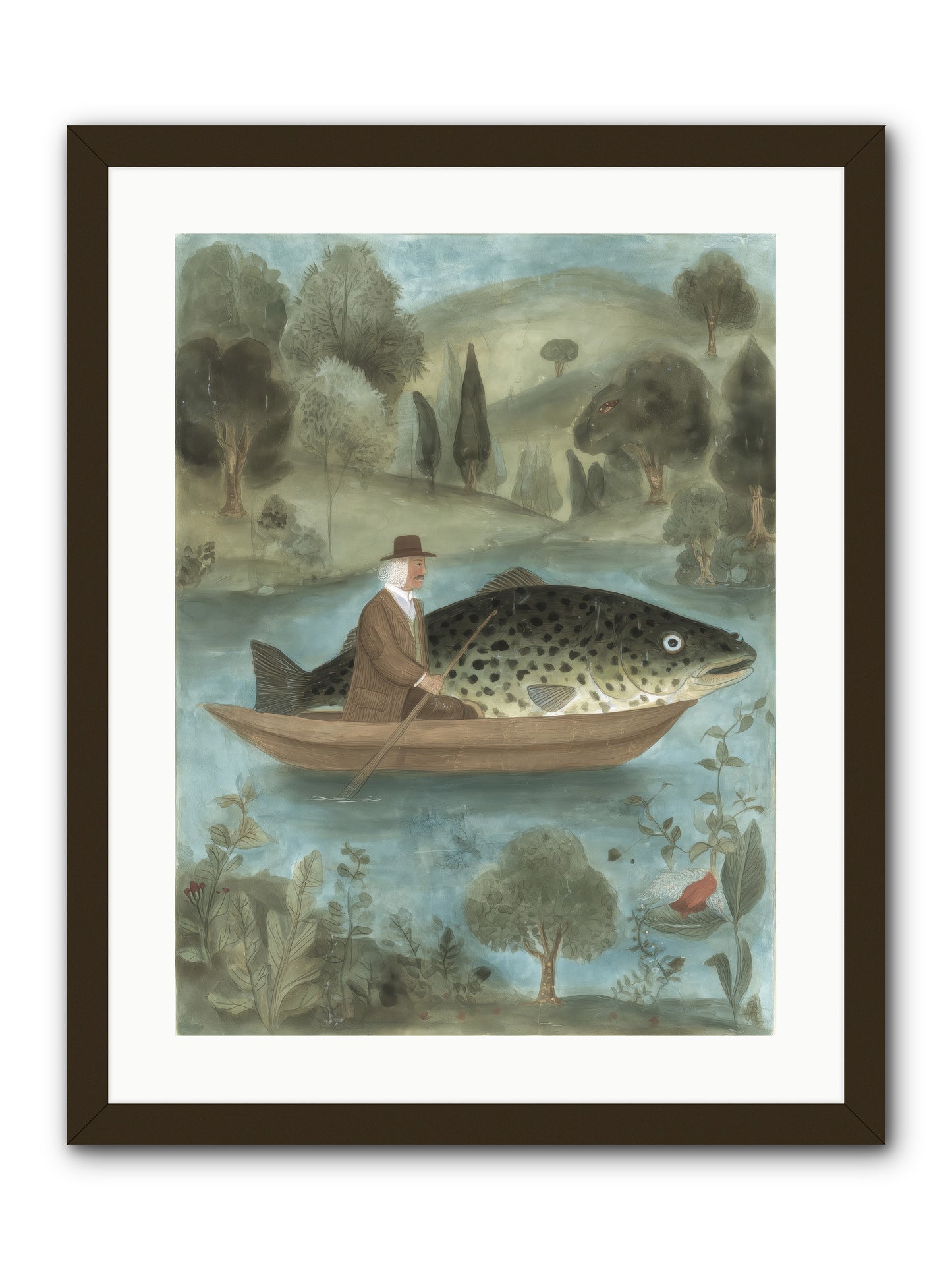 Thoreau's Pond -- Framed Print - Black 18x24