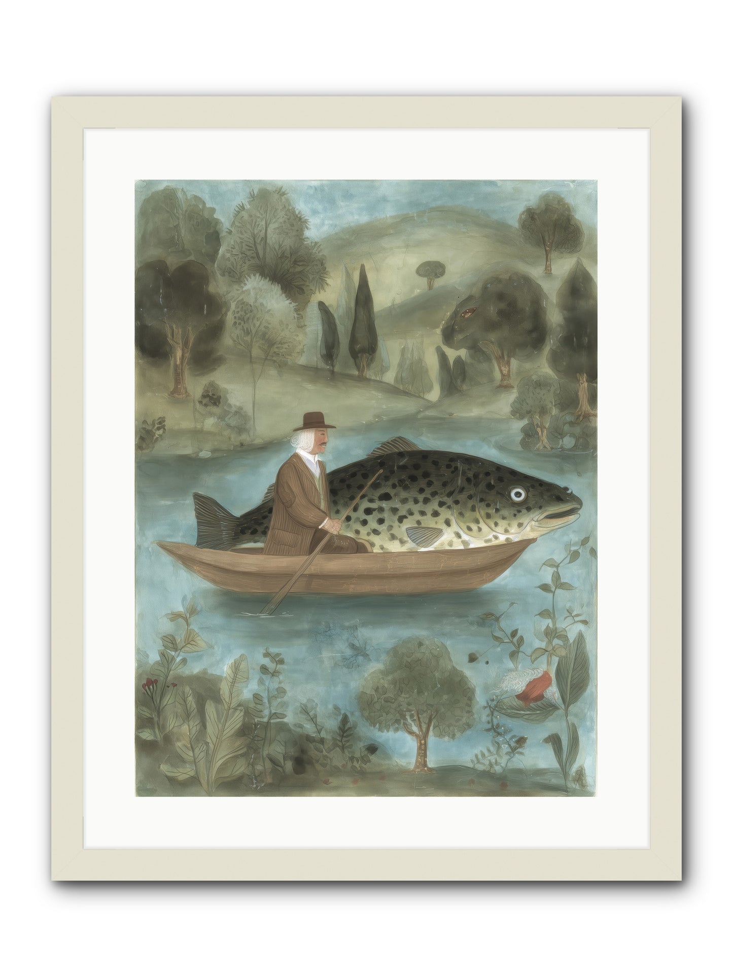 Thoreau's Pond -- Framed Print - White 18x24
