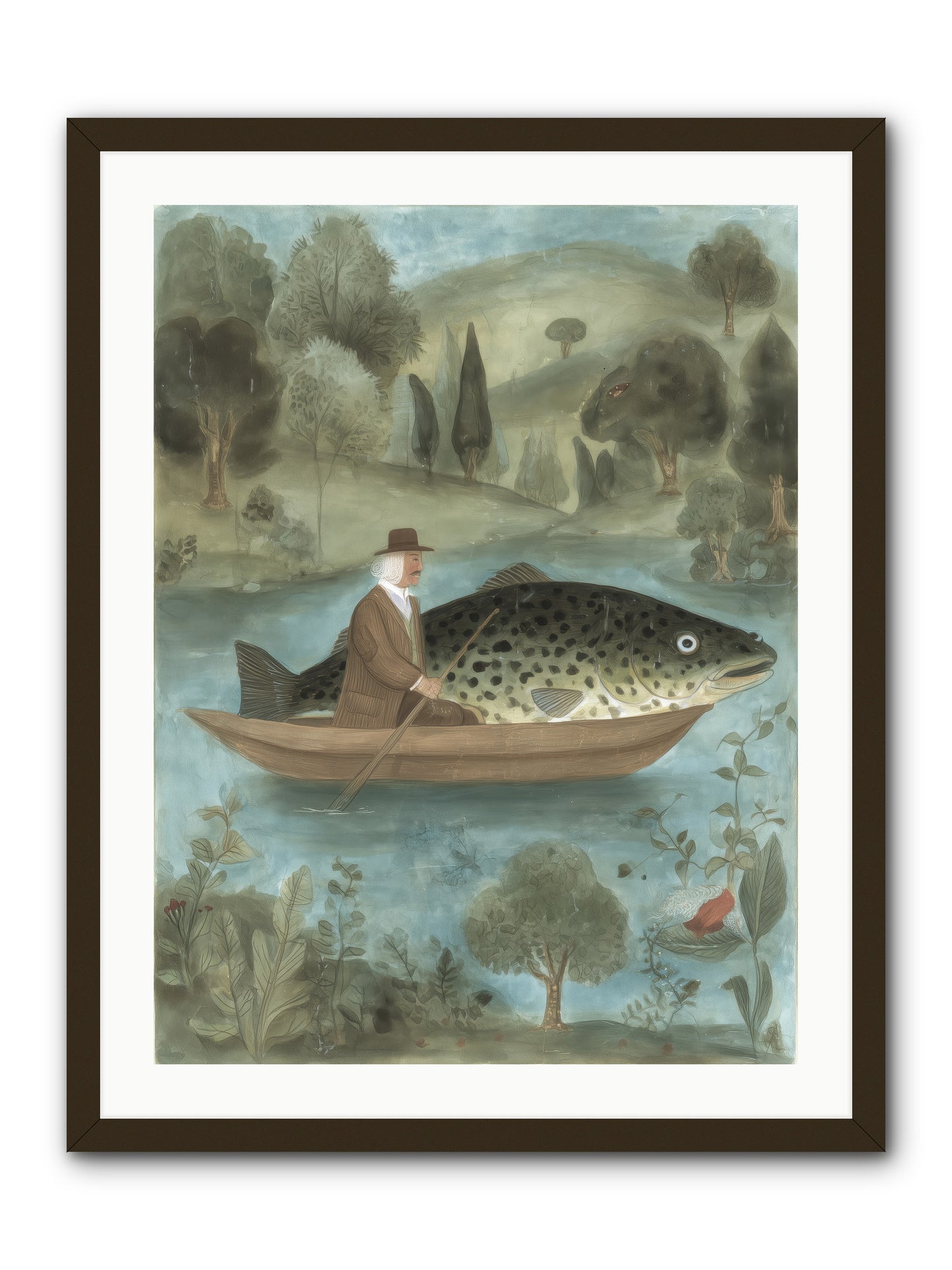 Thoreau's Pond -- Framed Print - Black 24x32