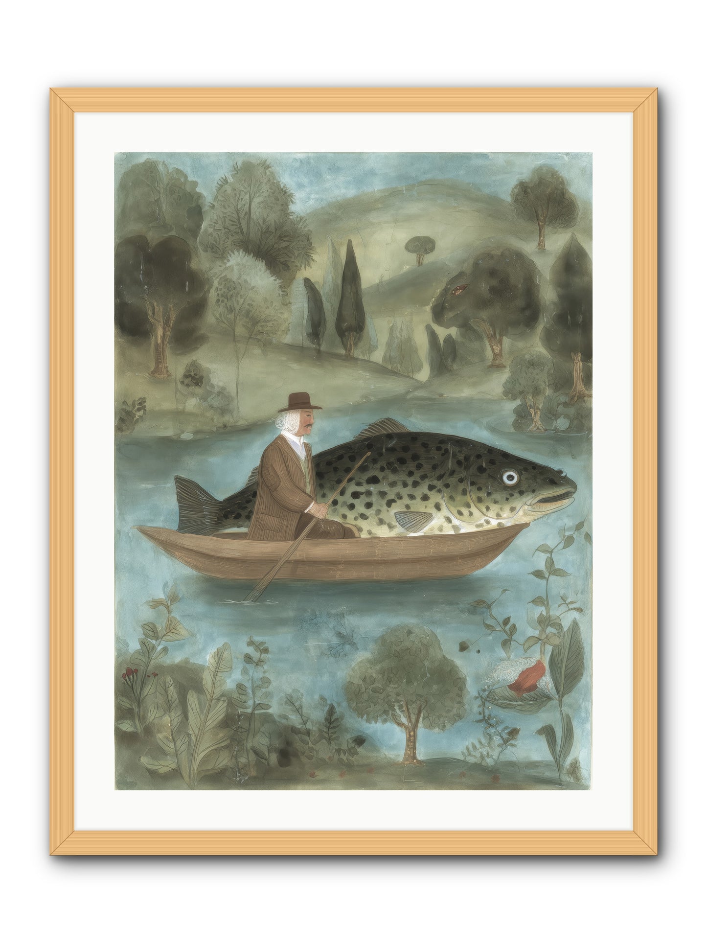 Thoreau's Pond -- Framed Print - Natural 24x32