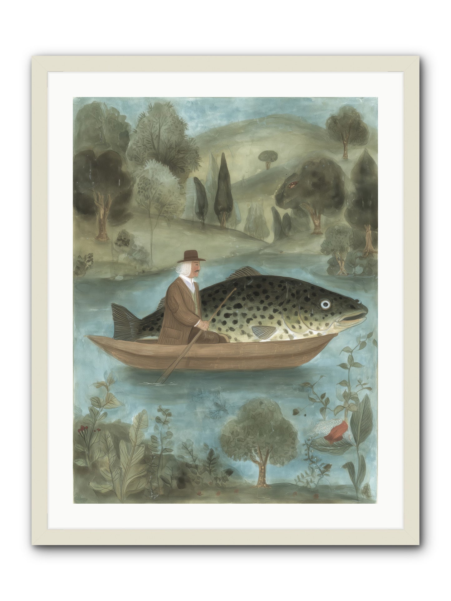 Thoreau's Pond -- Framed Print - White 24x32
