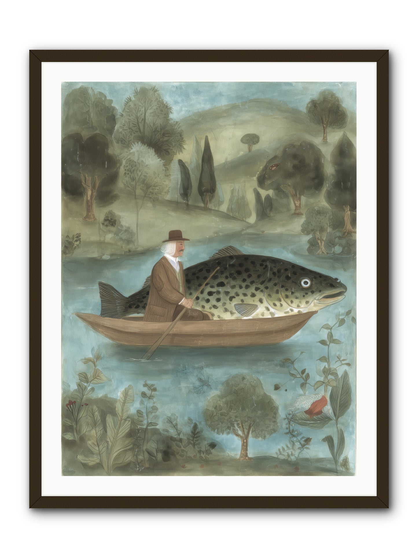 Thoreau's Pond -- Framed Print - Black 30x40