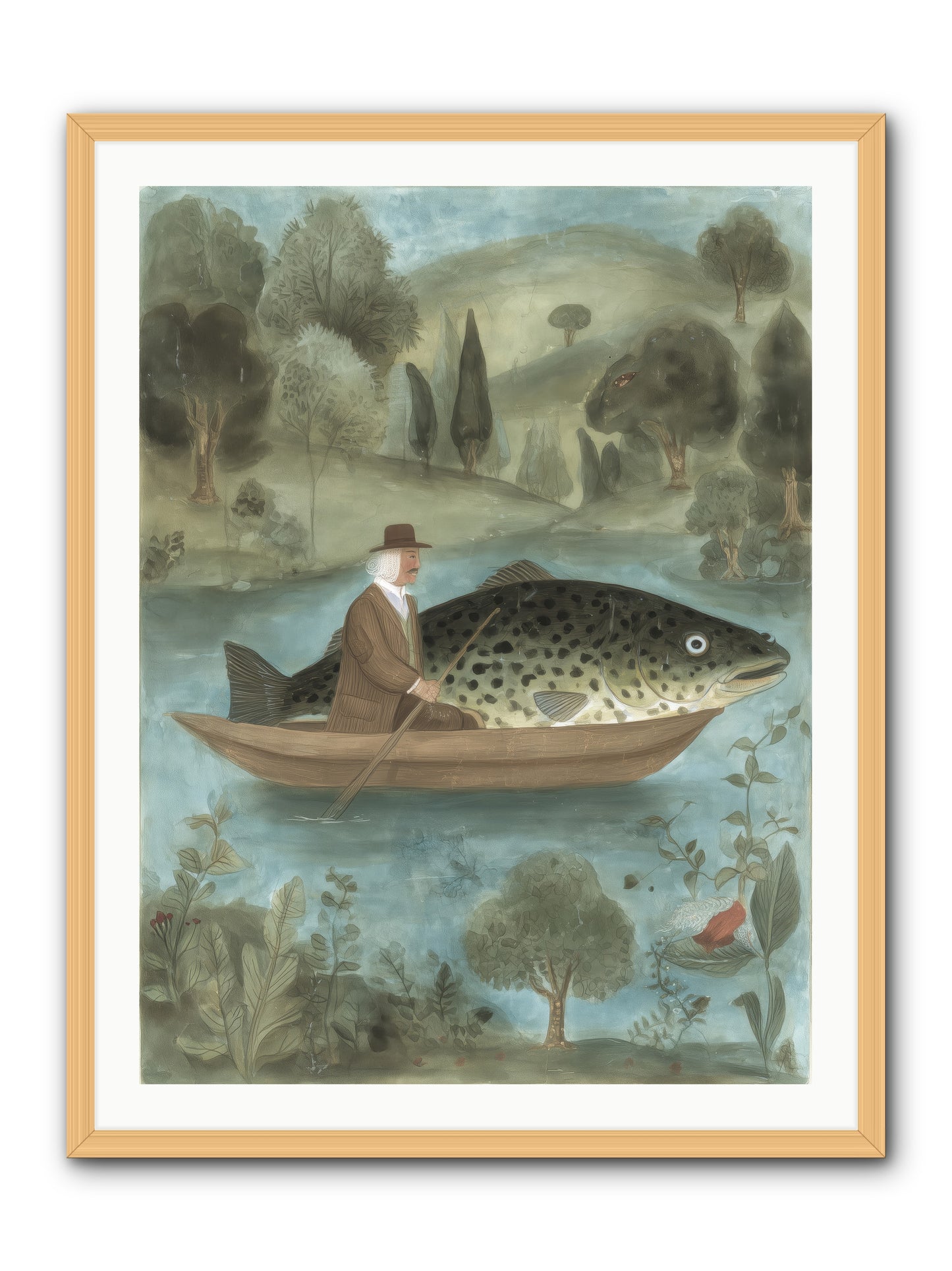 Thoreau's Pond -- Framed Print - Natural 30x40