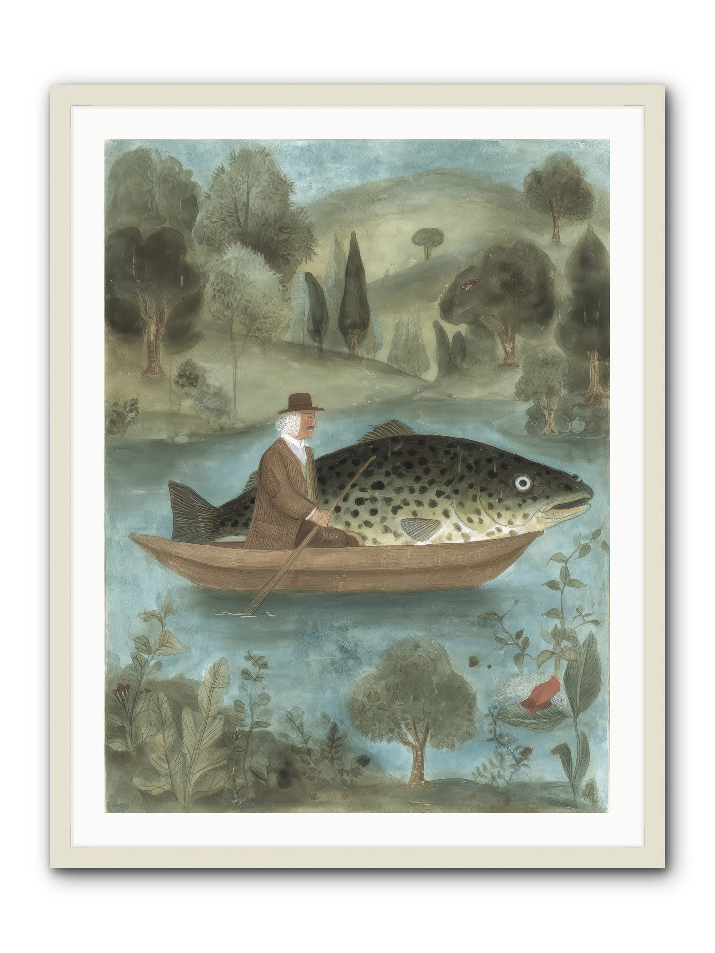 Thoreau's Pond -- Framed Print - White 30x40