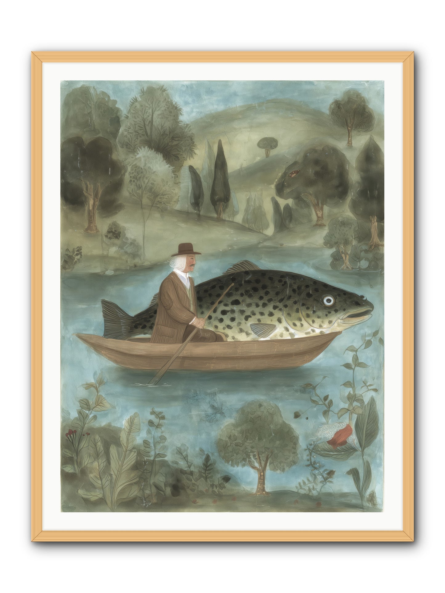 Thoreau's Pond -- Framed Print - Natural 36x48