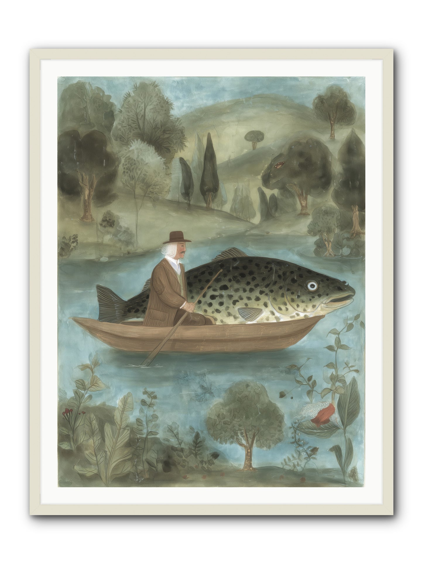 Thoreau's Pond -- Framed Print - White 36x48