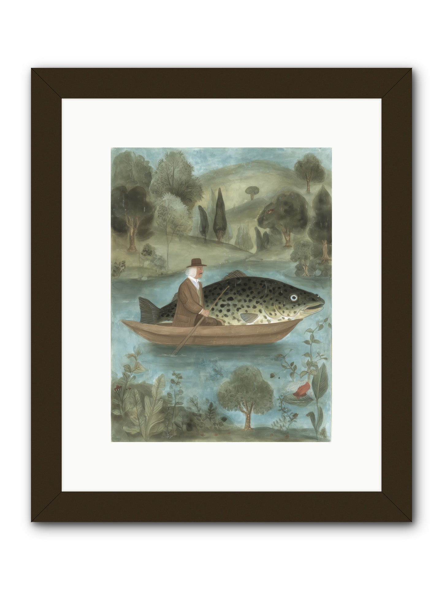 Thoreau's Pond -- Framed Print - Black 9x12