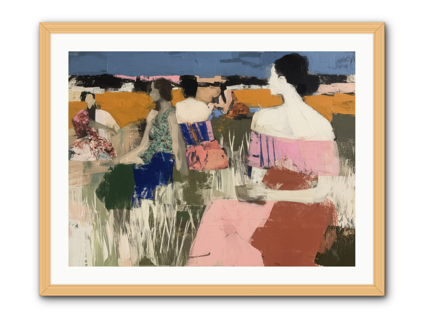 Threads of Affection -- Framed Print - Natural 32x24