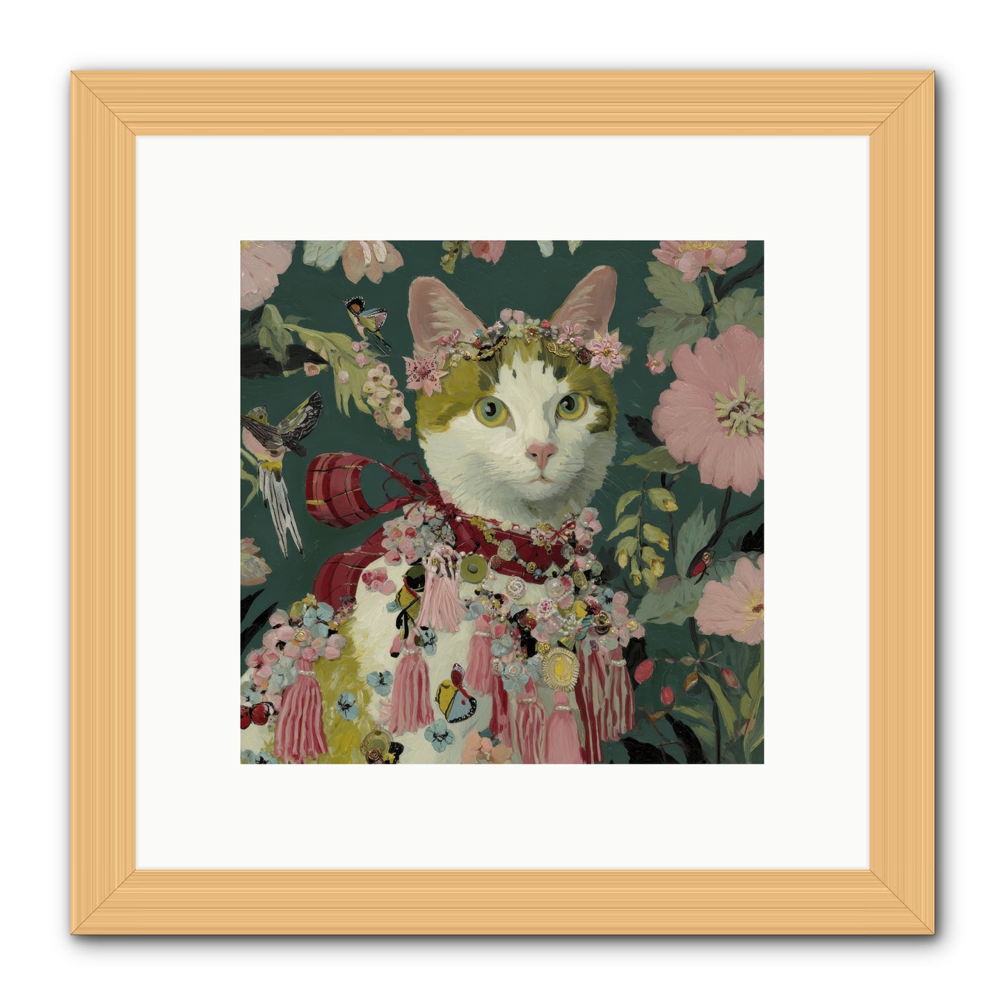Threads of Sunrise -- Framed Print - Natural 10x10