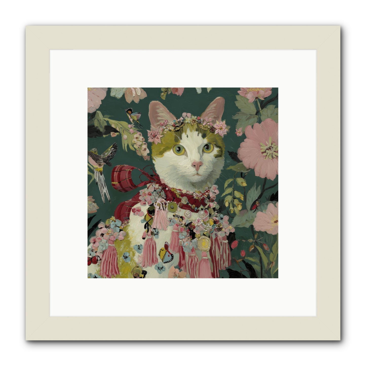 Threads of Sunrise -- Framed Print - White 10x10