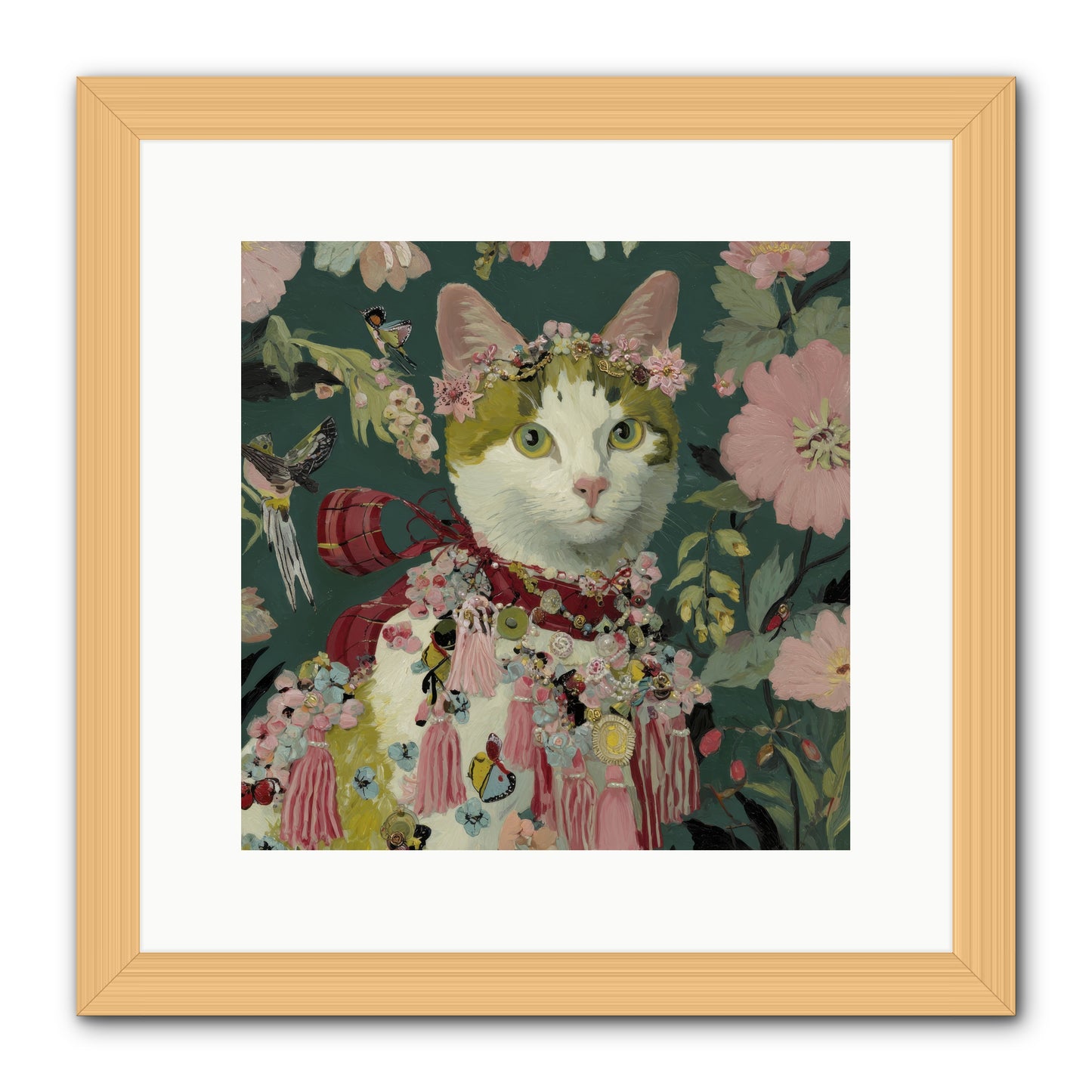 Threads of Sunrise -- Framed Print - Natural 12x12
