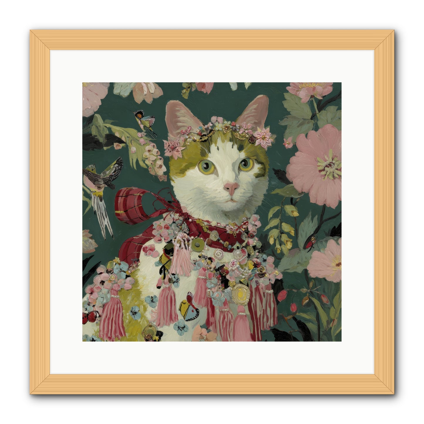 Threads of Sunrise -- Framed Print - Natural 16x16