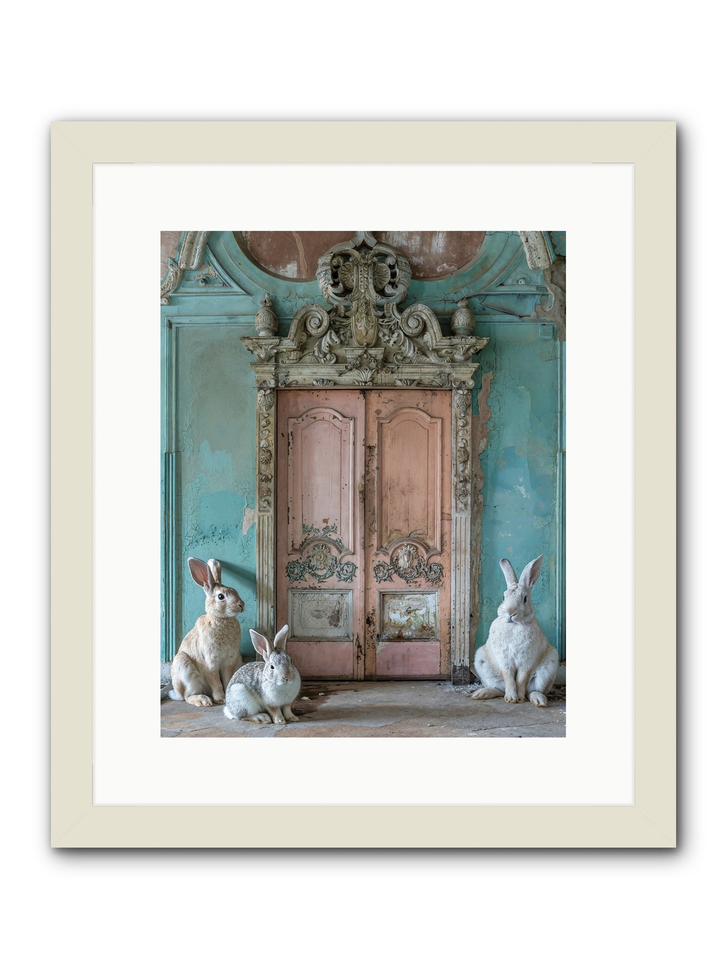 Threshold To Cottontail's Paradise -- Framed Print - White 12x15