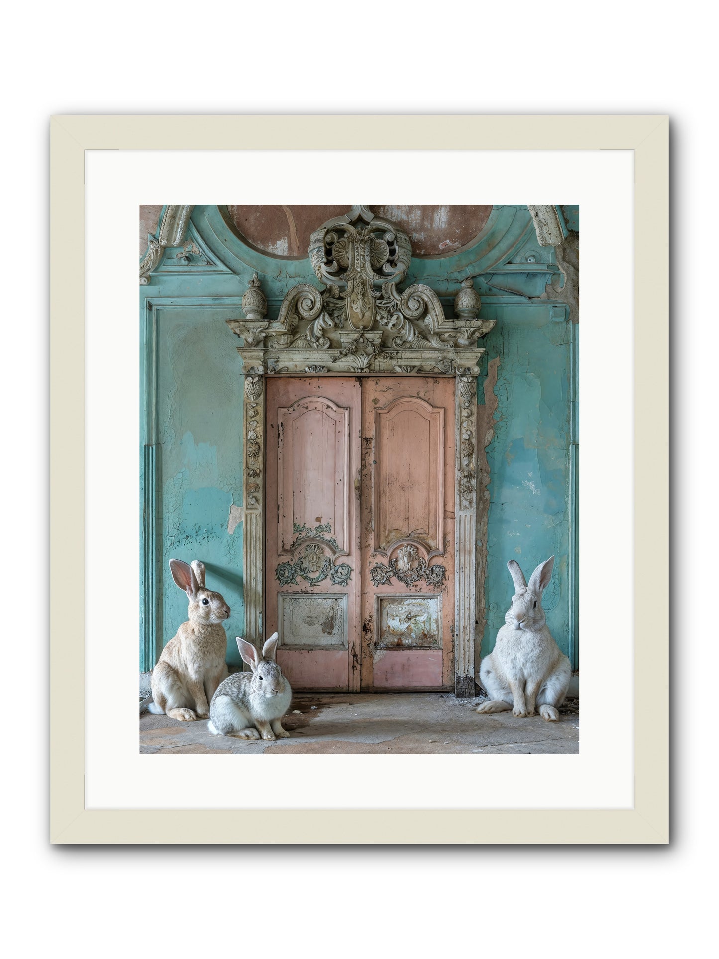 Threshold To Cottontail's Paradise -- Framed Print - White 16x20