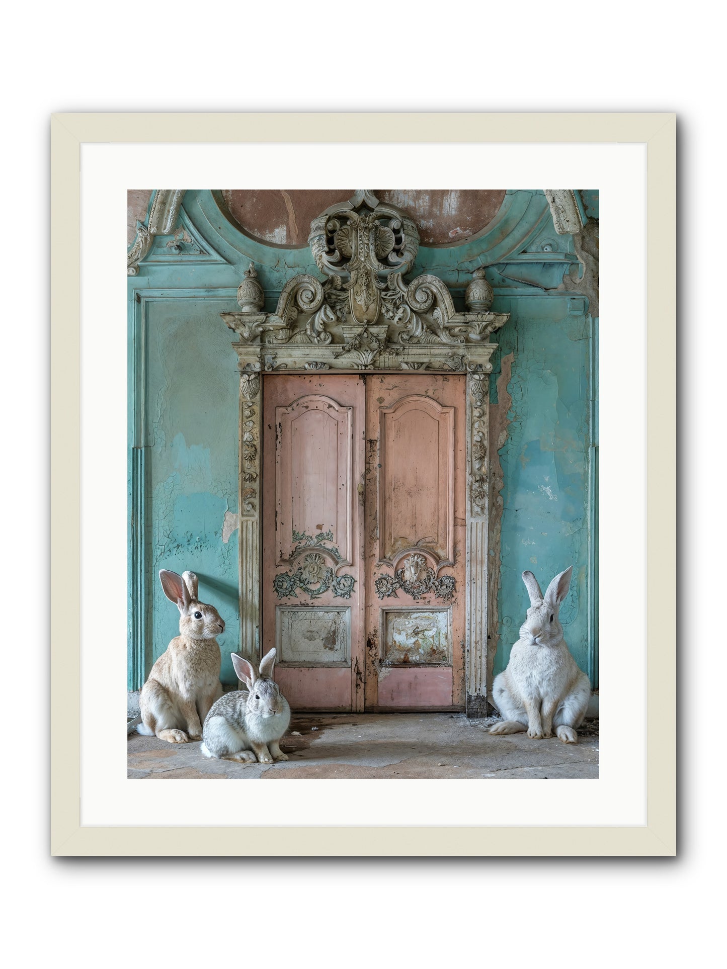 Threshold To Cottontail's Paradise -- Framed Print - White 20x25