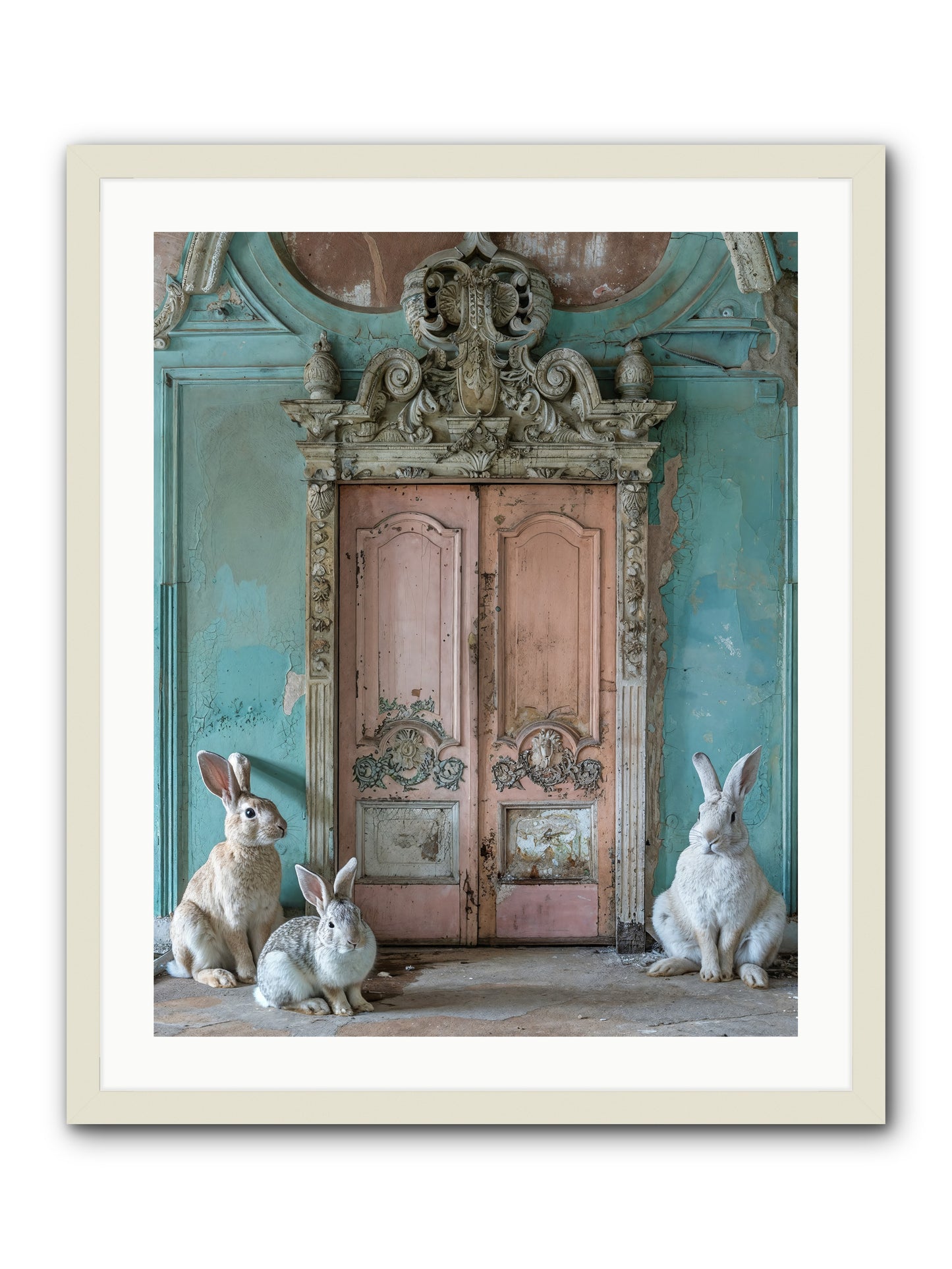 Threshold To Cottontail's Paradise -- Framed Print - White 24x30