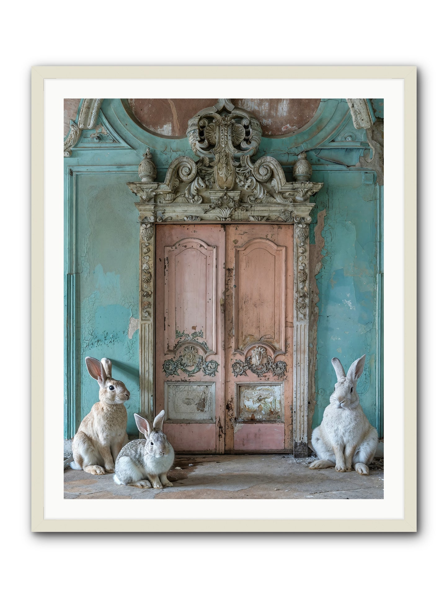 Threshold To Cottontail's Paradise -- Framed Print - White 32x40