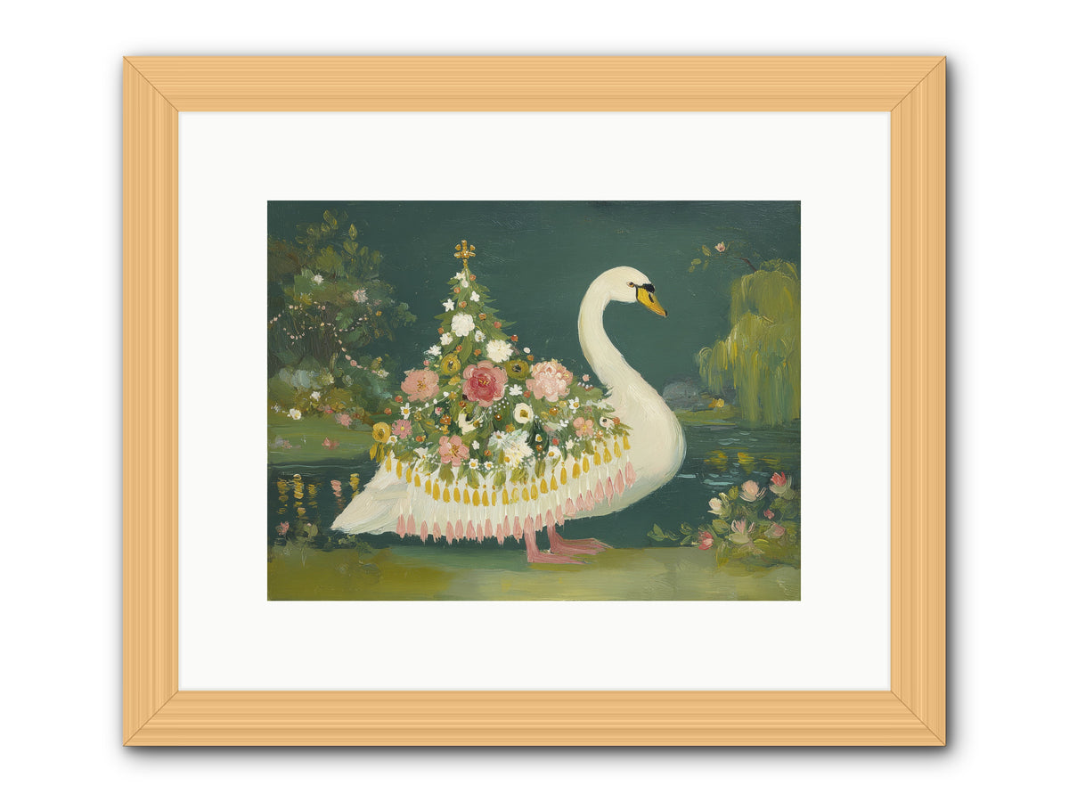 Through Glittering Waters -- Framed Print - Natural 12x9